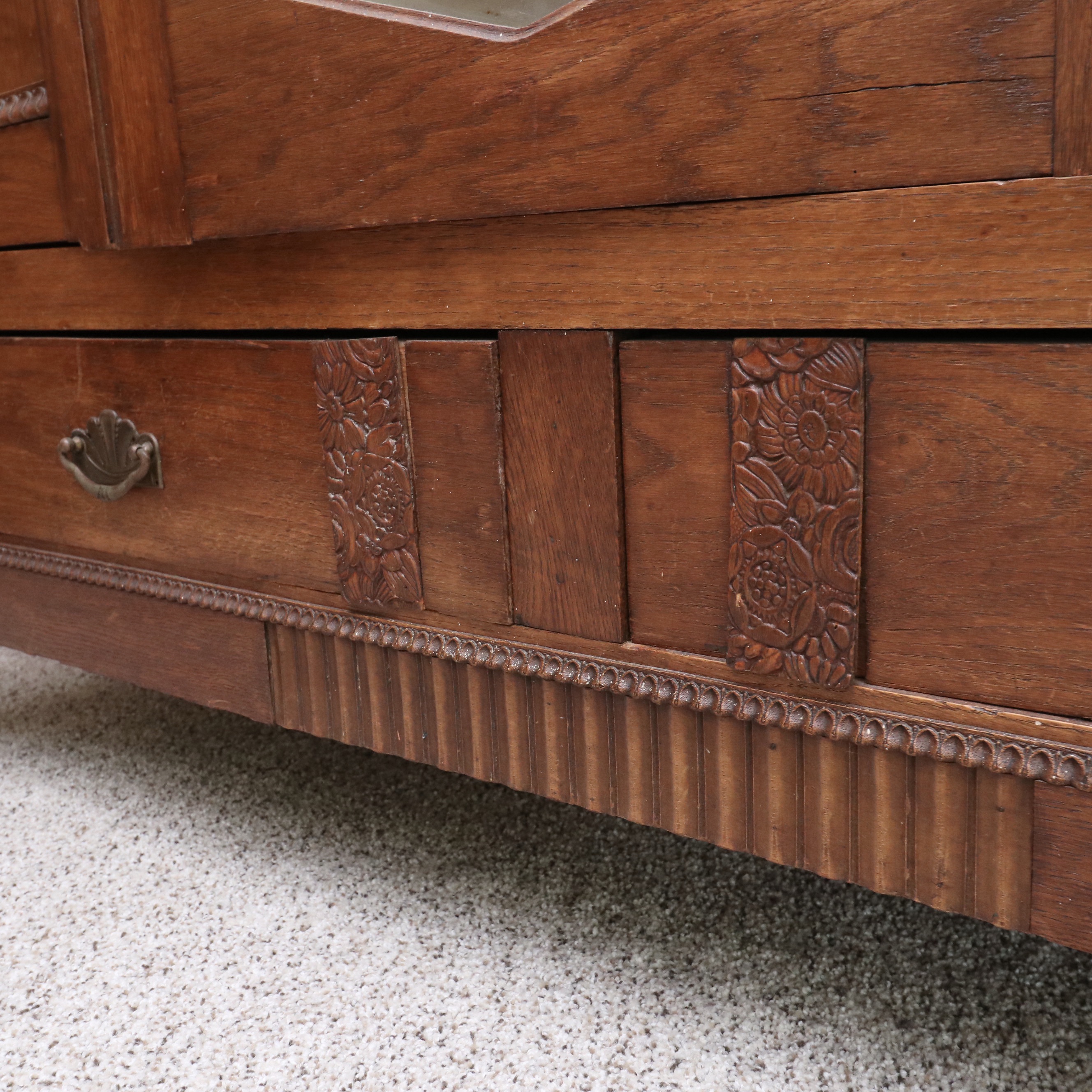 Art Deco Oak Knock-Down Wardrobe Cabinet, 1920s