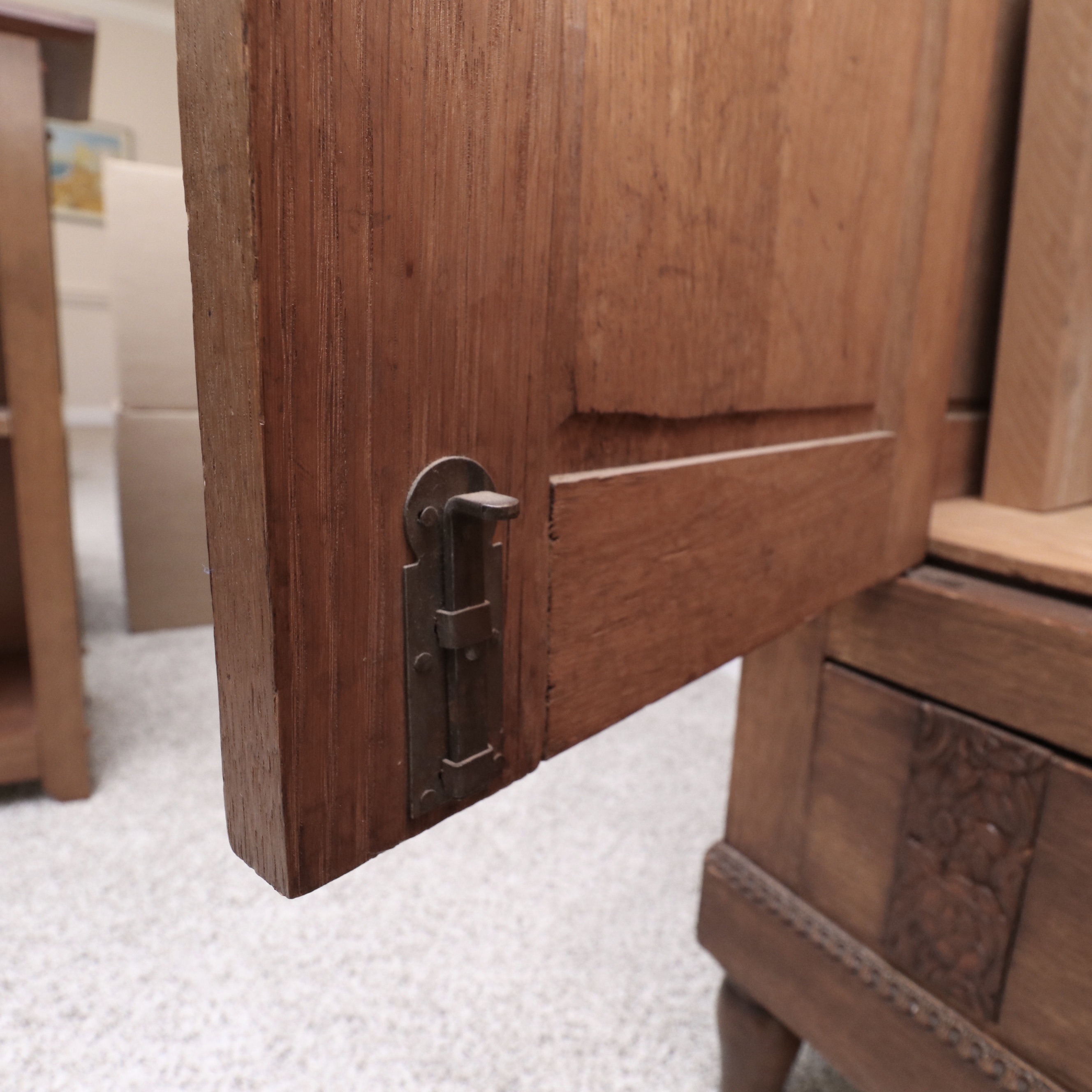 Art Deco Oak Knock-Down Wardrobe Cabinet, 1920s