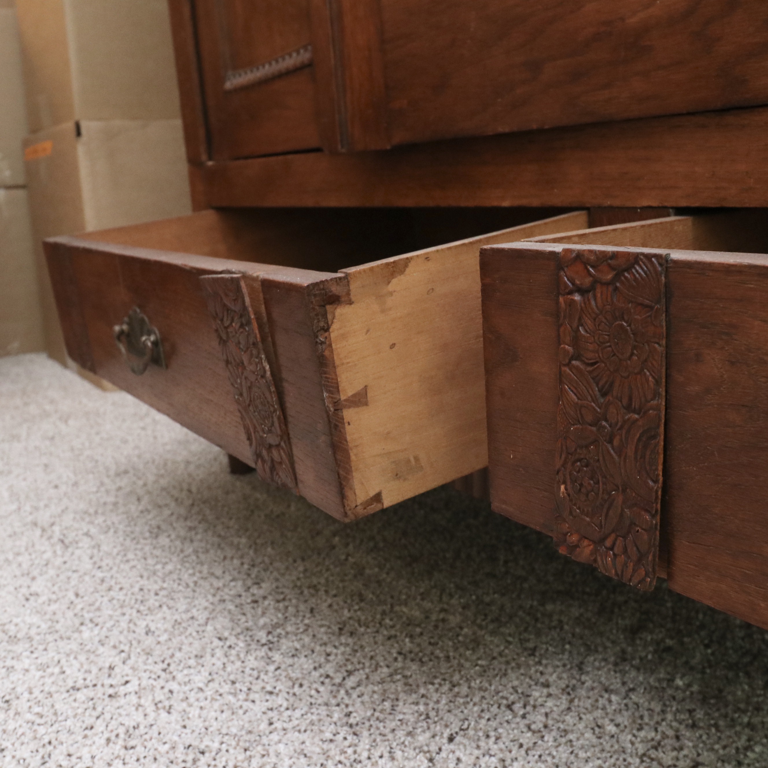 Art Deco Oak Knock-Down Wardrobe Cabinet, 1920s