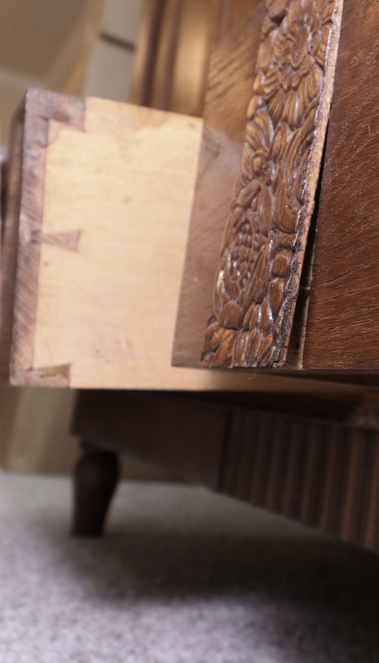 Art Deco Oak Knock-Down Wardrobe Cabinet, 1920s