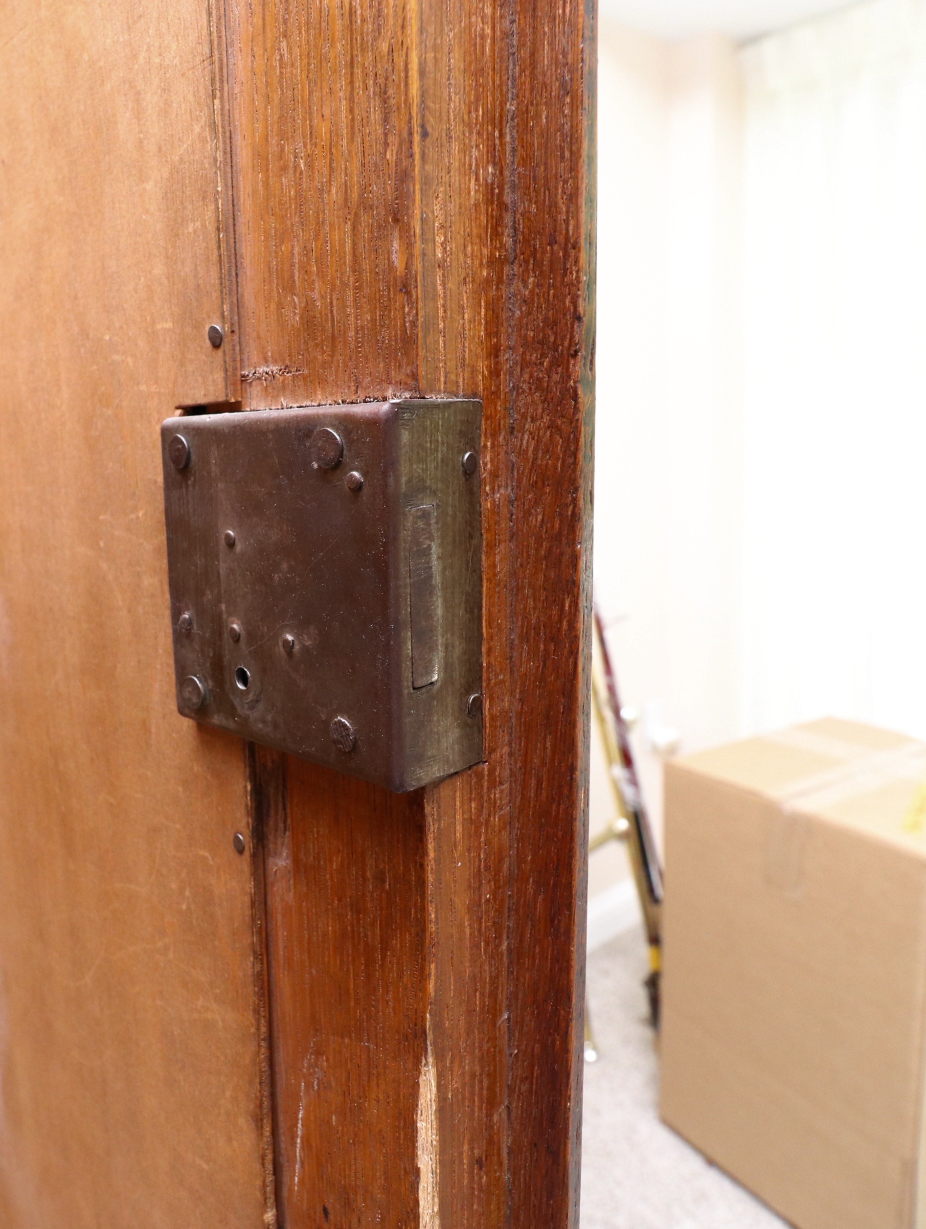 Art Deco Oak Knock-Down Wardrobe Cabinet, 1920s