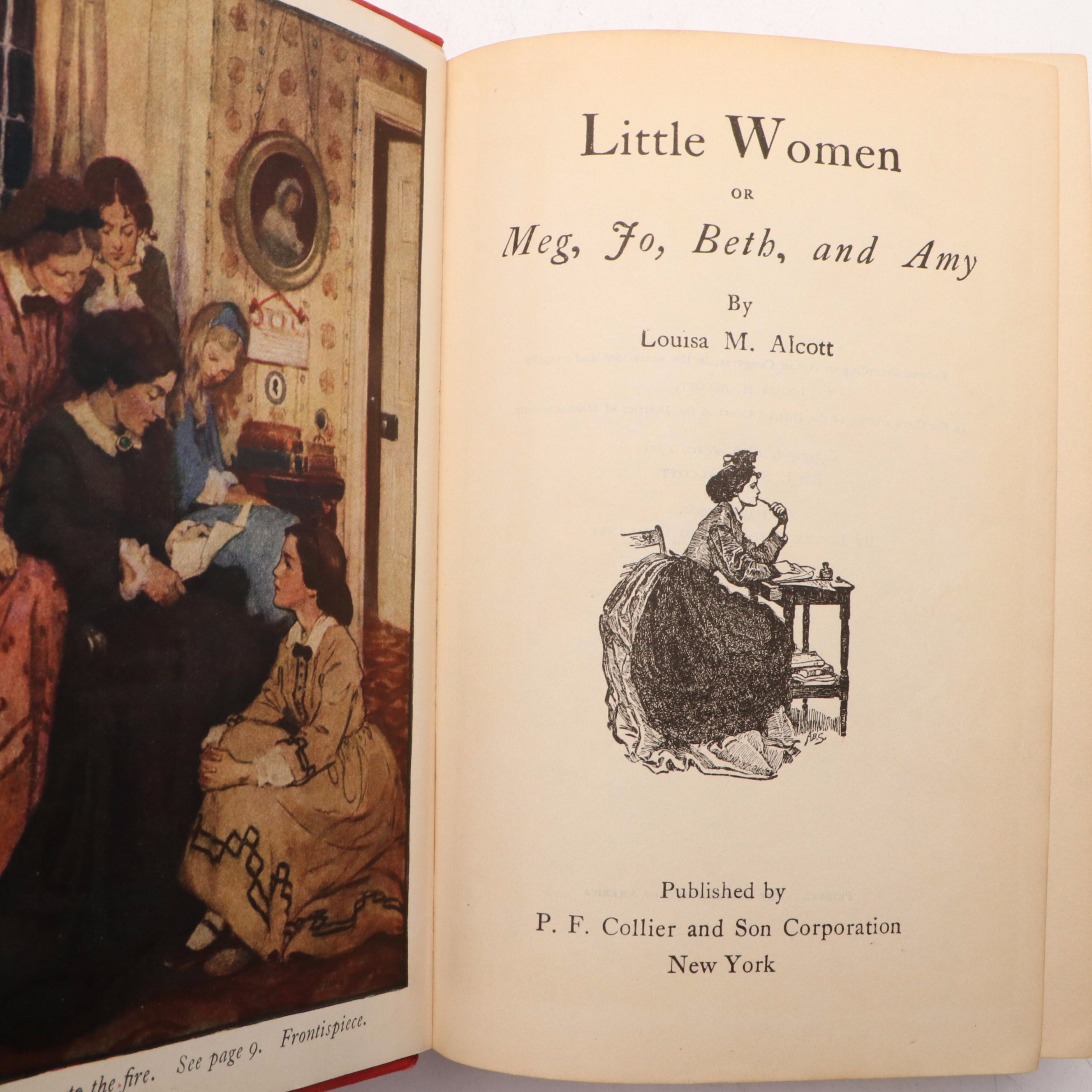 Antique Set of Six Louisa May Alcott Novels Including "Little Women" and More