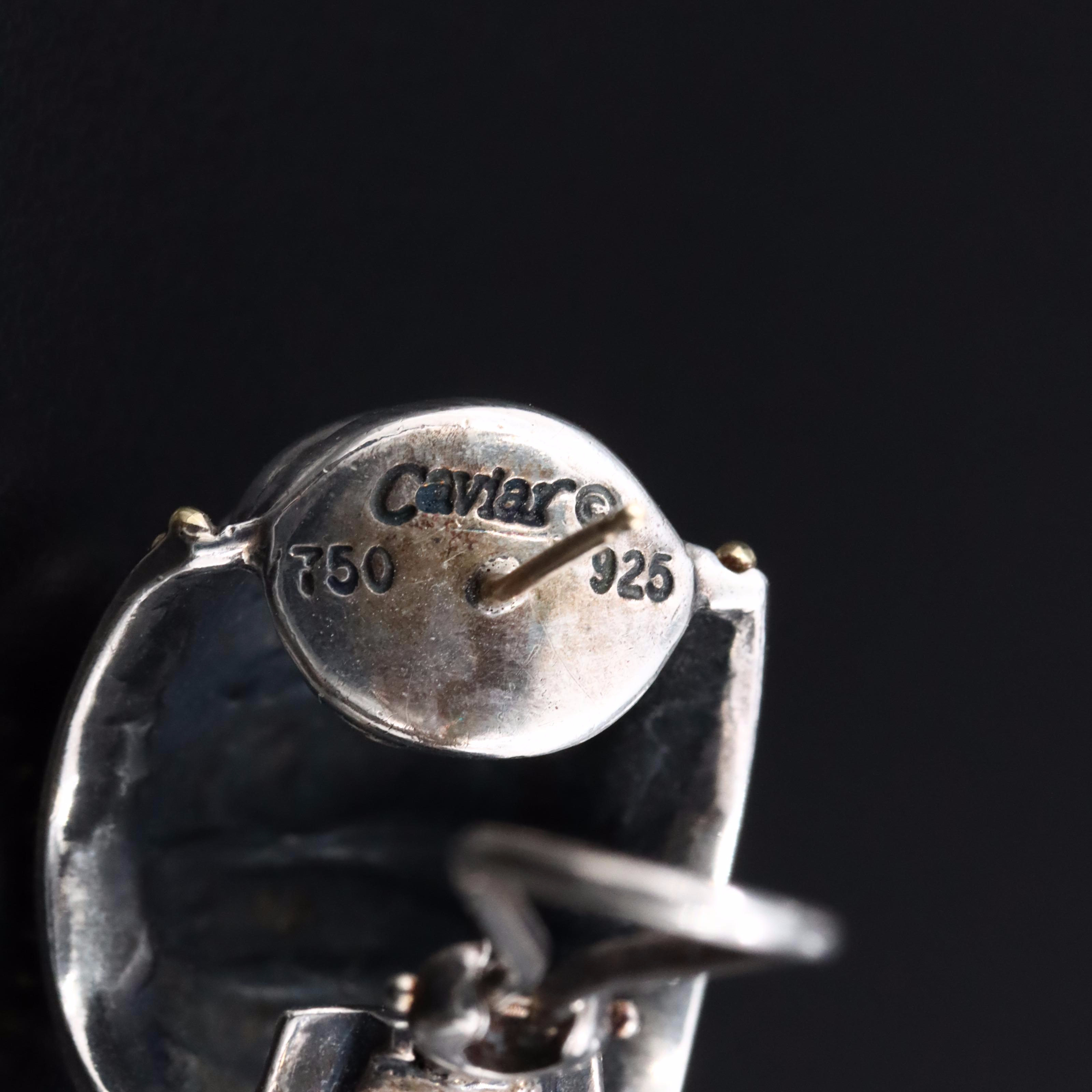 Caviar Sterling Fluted Hoop Earrings with 18K Accents