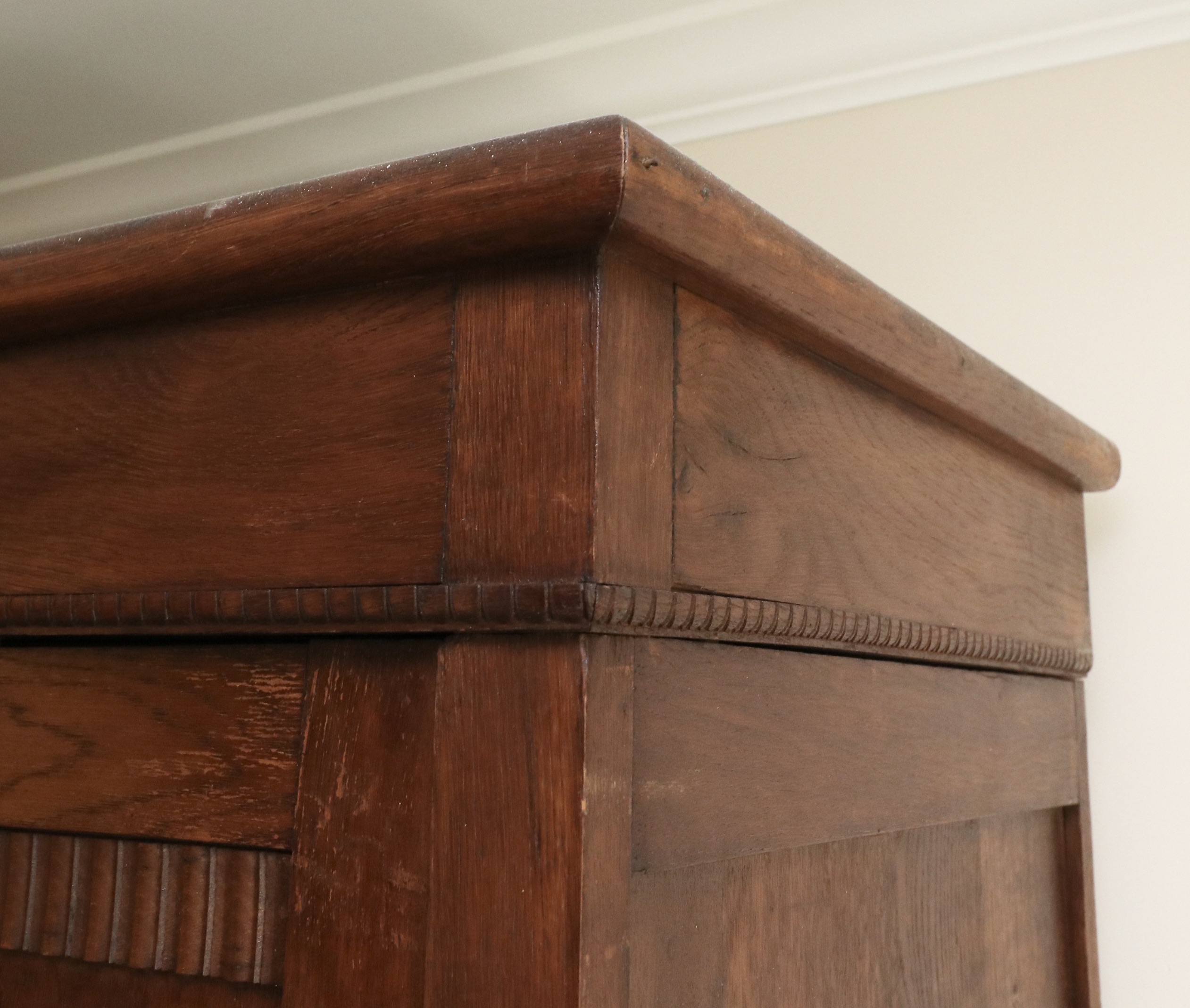 Art Deco Oak Knock-Down Wardrobe Cabinet, 1920s