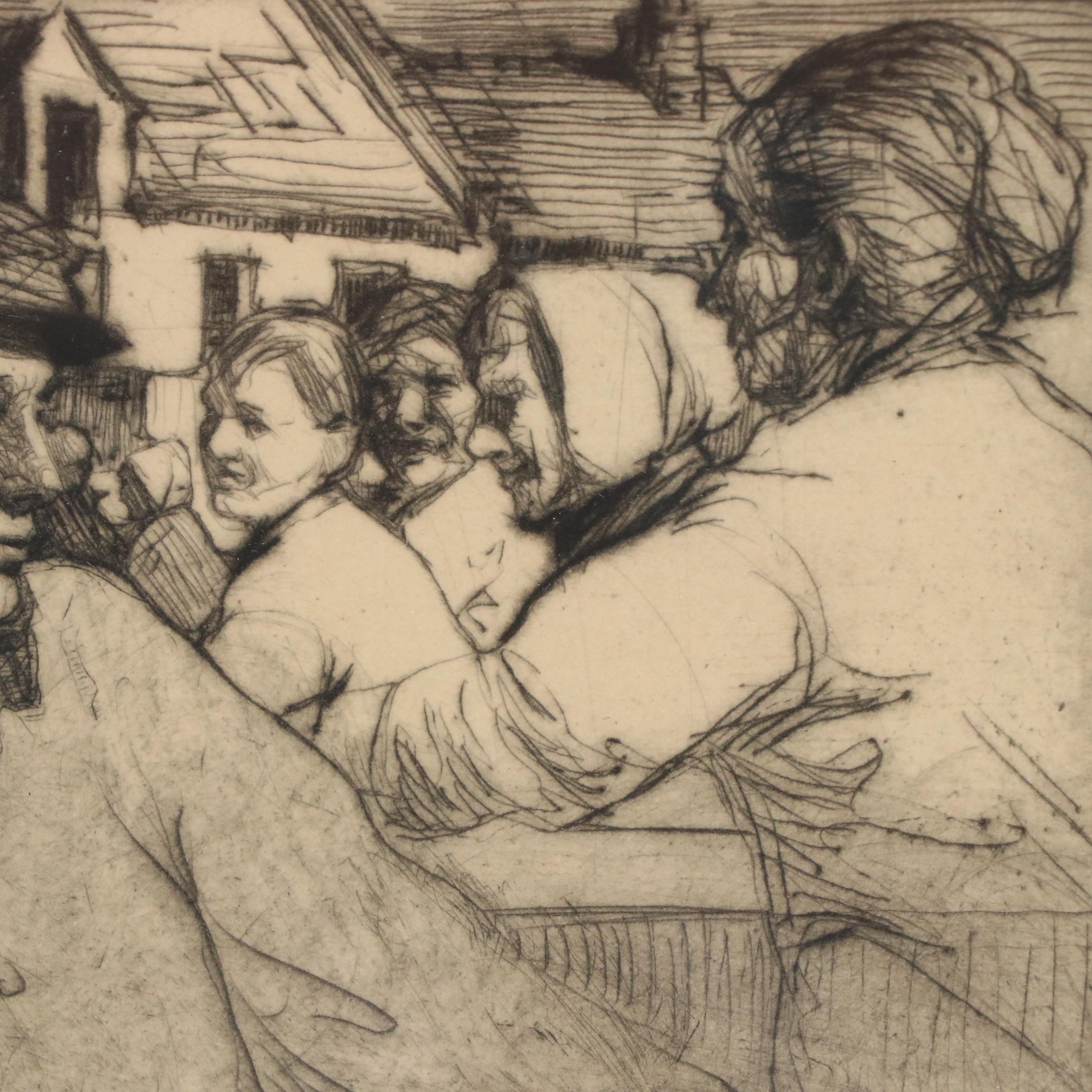 William Lee-Hankey Figural Etching "The Young Fisherman," Early 20th Century