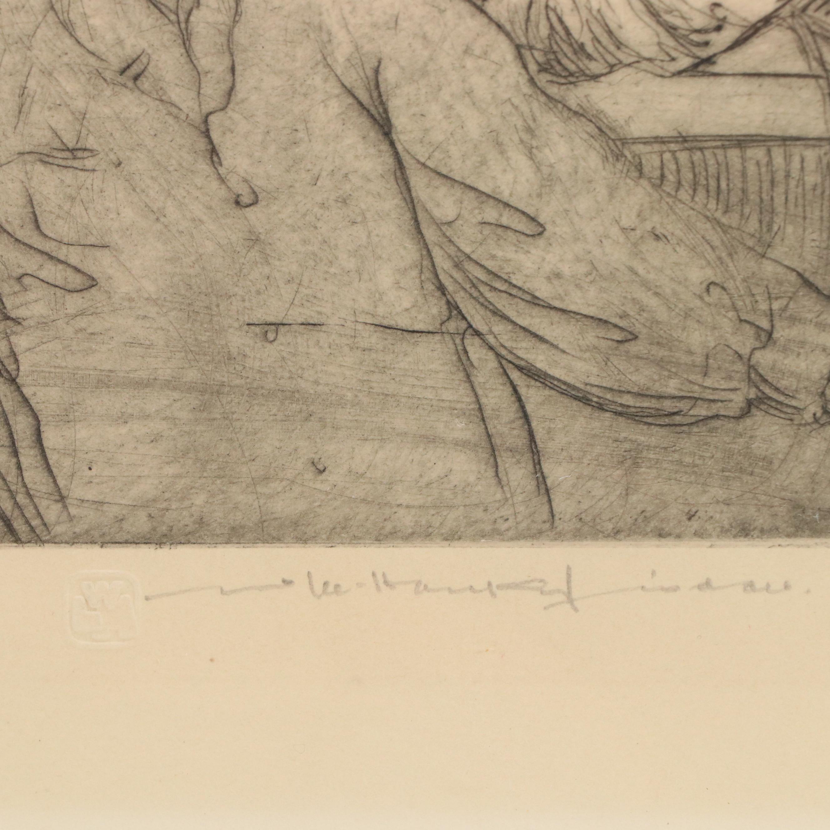 William Lee-Hankey Figural Etching "The Young Fisherman," Early 20th Century