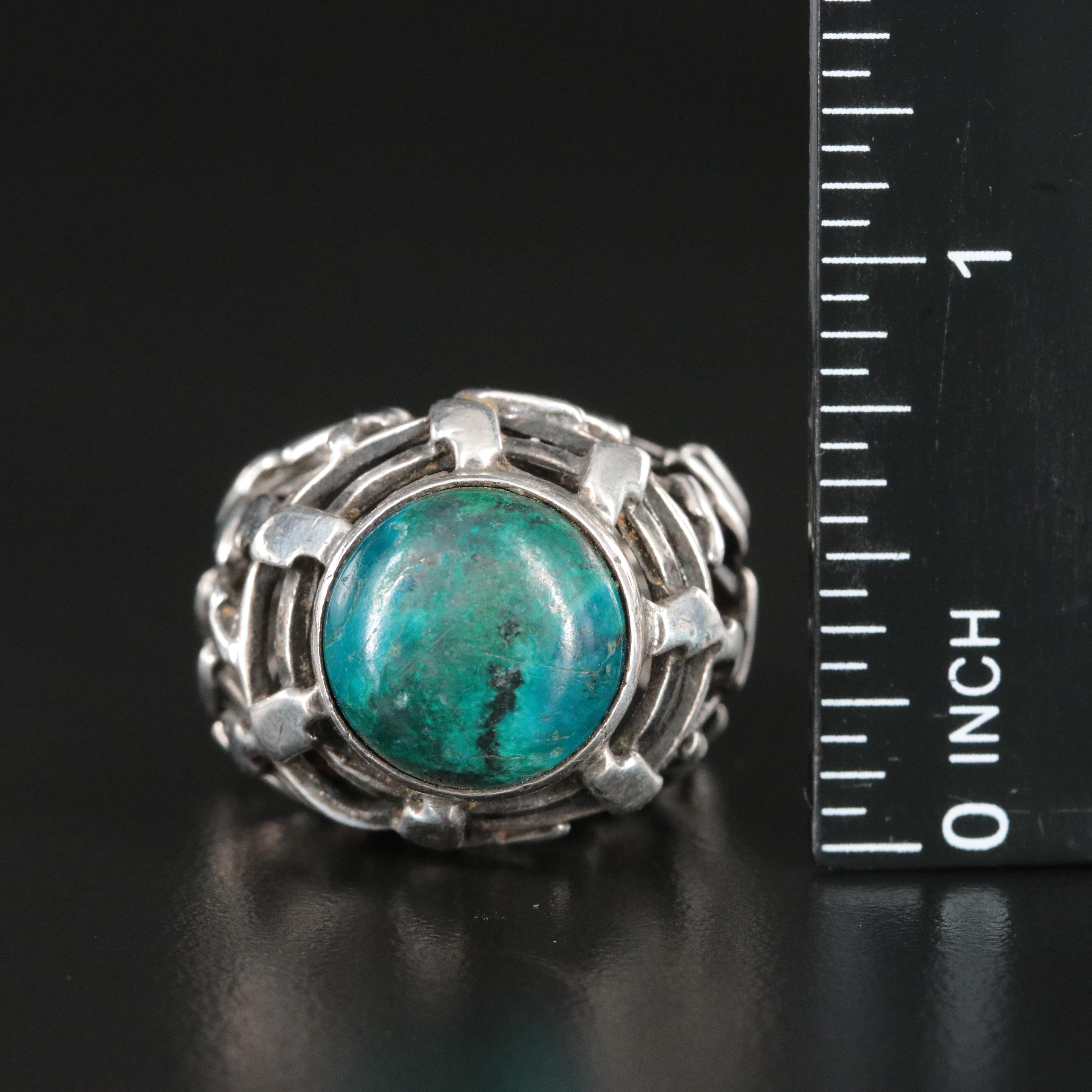 Sterling Eilat Stone Lattice Dome Ring