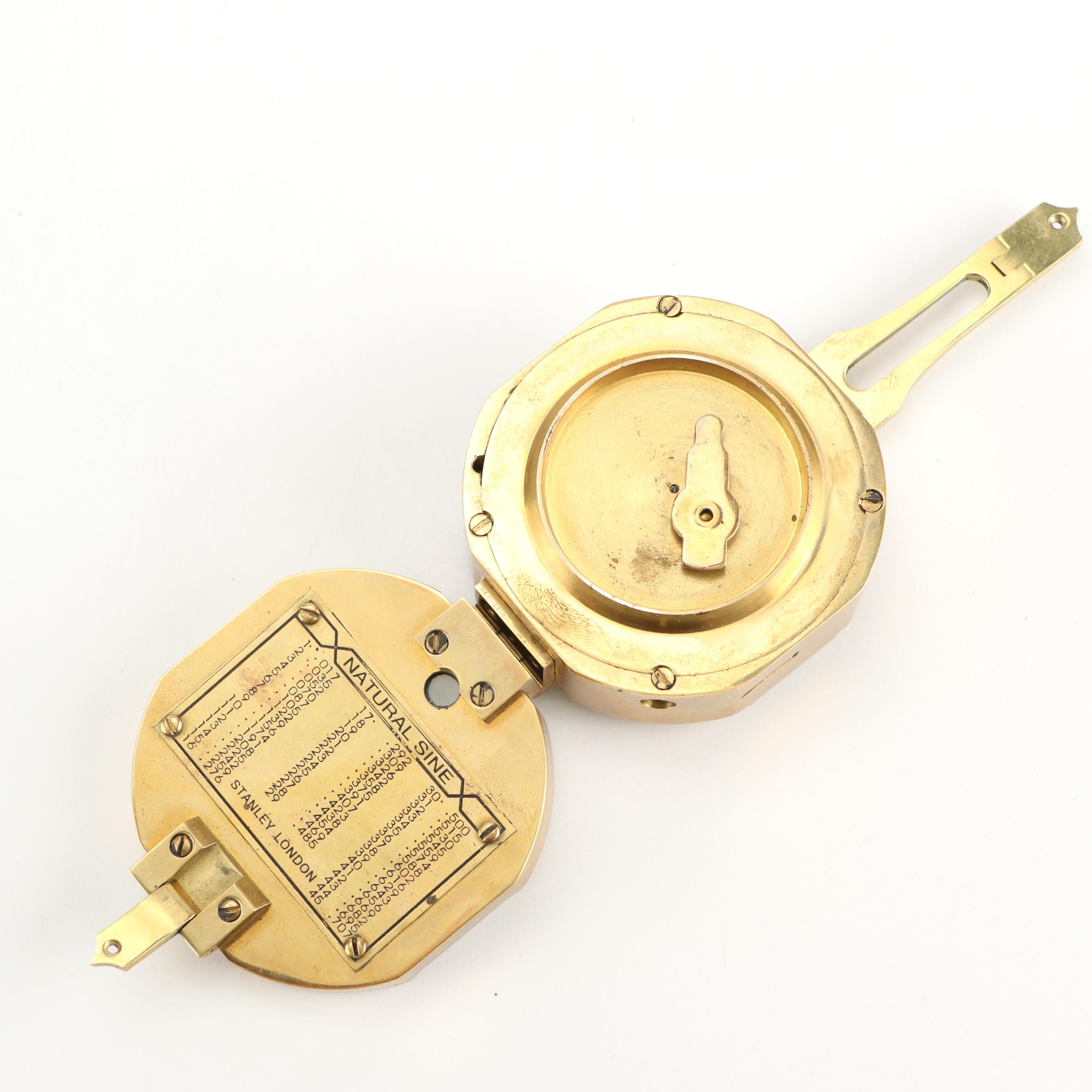 Stanley Natural Sine Brass Nautical Compass with Box