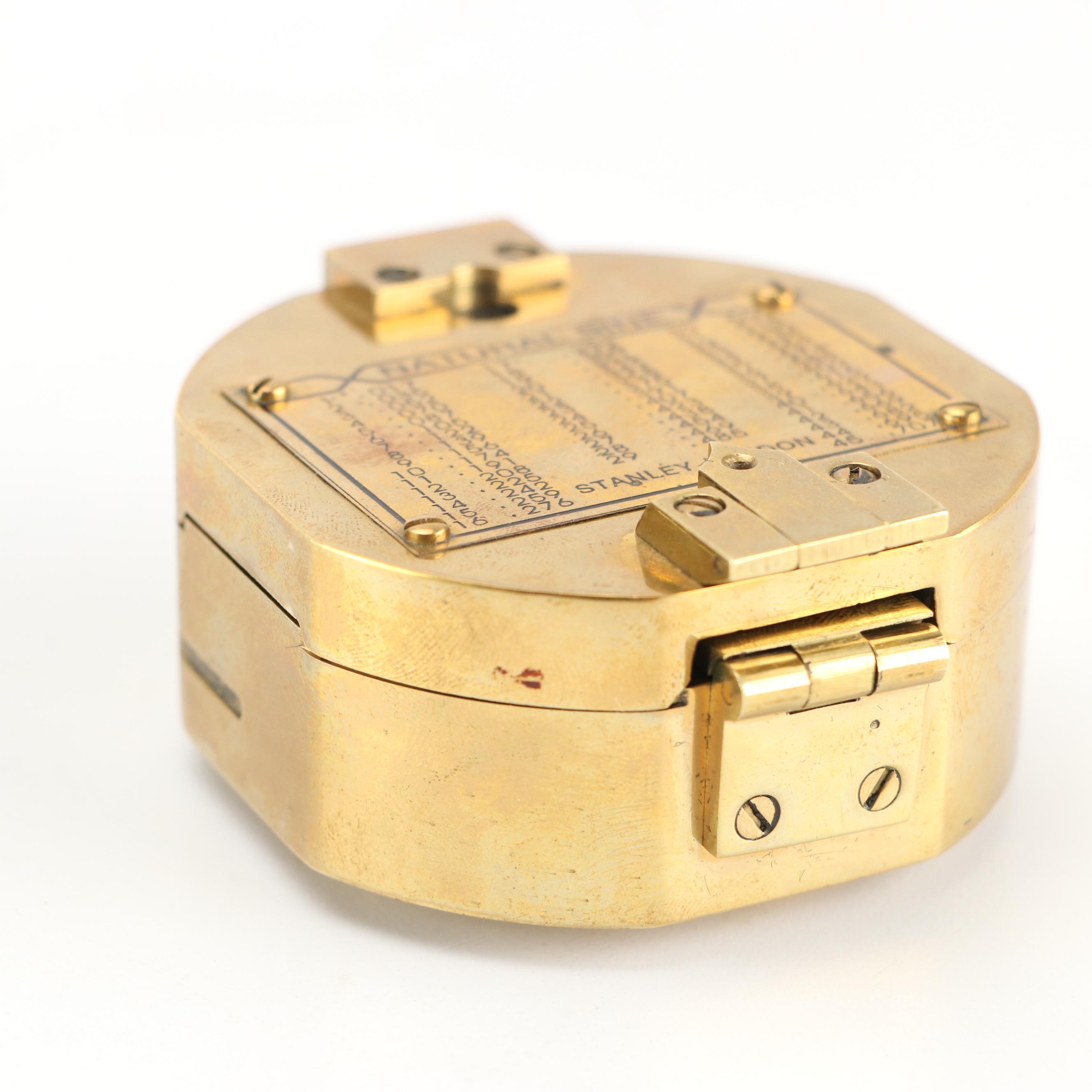 Stanley Natural Sine Brass Nautical Compass with Box