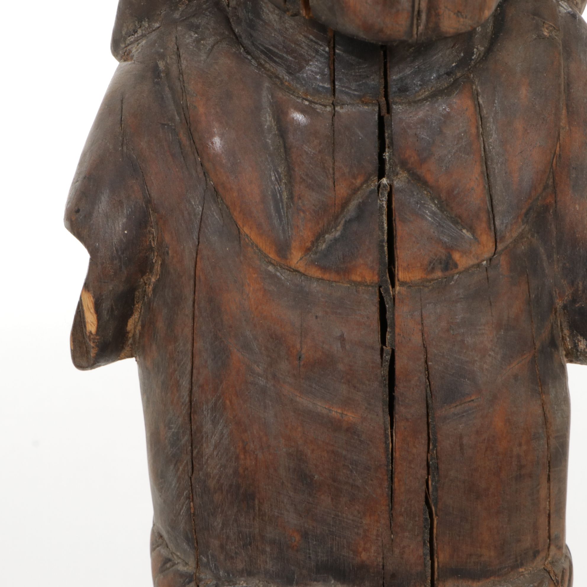 Primitive Carved Wood Statue of Jesus