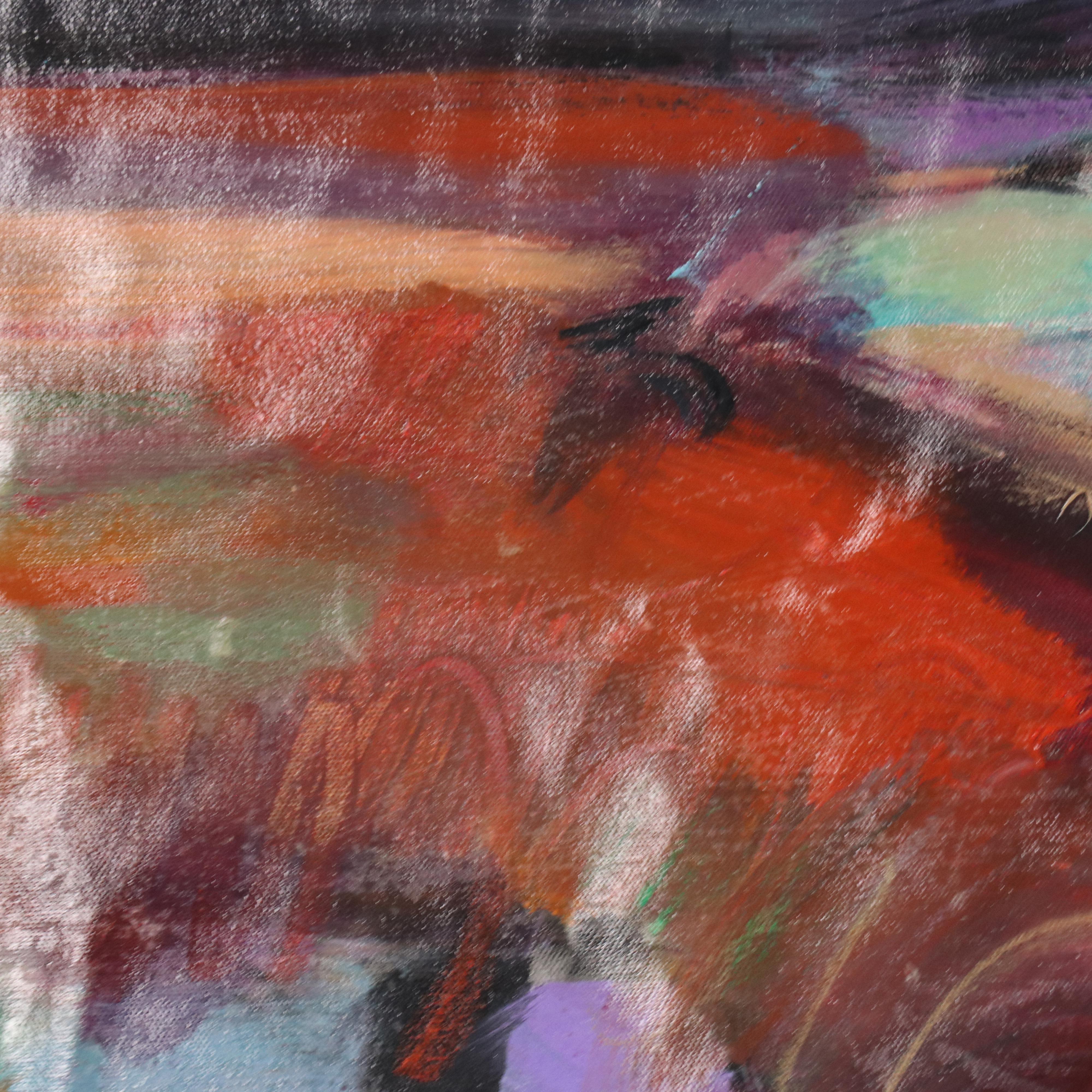 Mark Whitmarsh Stylized Landscape Oil Painting "Earth Divide," 1990