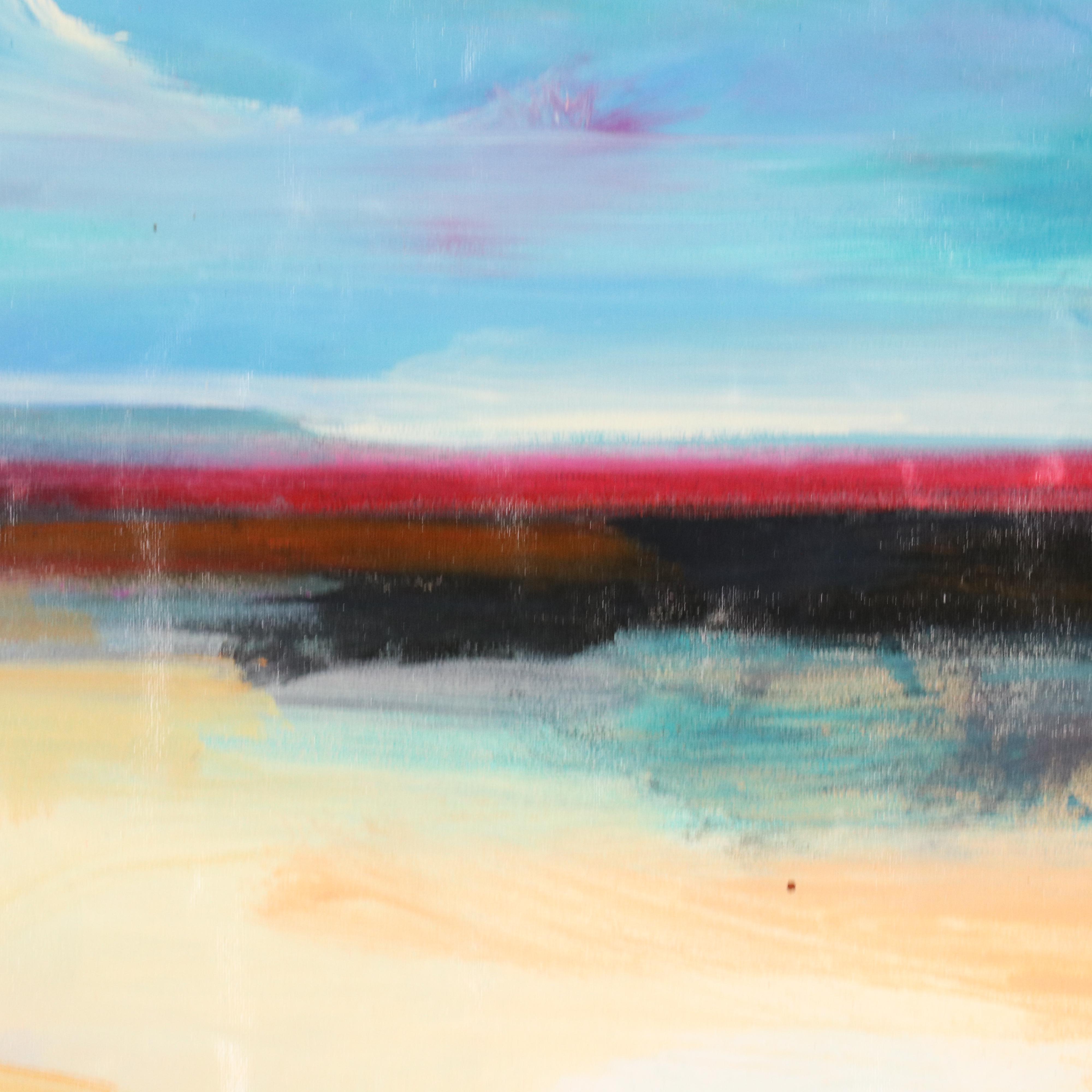 Mark Whitmarsh Stylized Landscape Oil Painting "Earth Divide," 1990