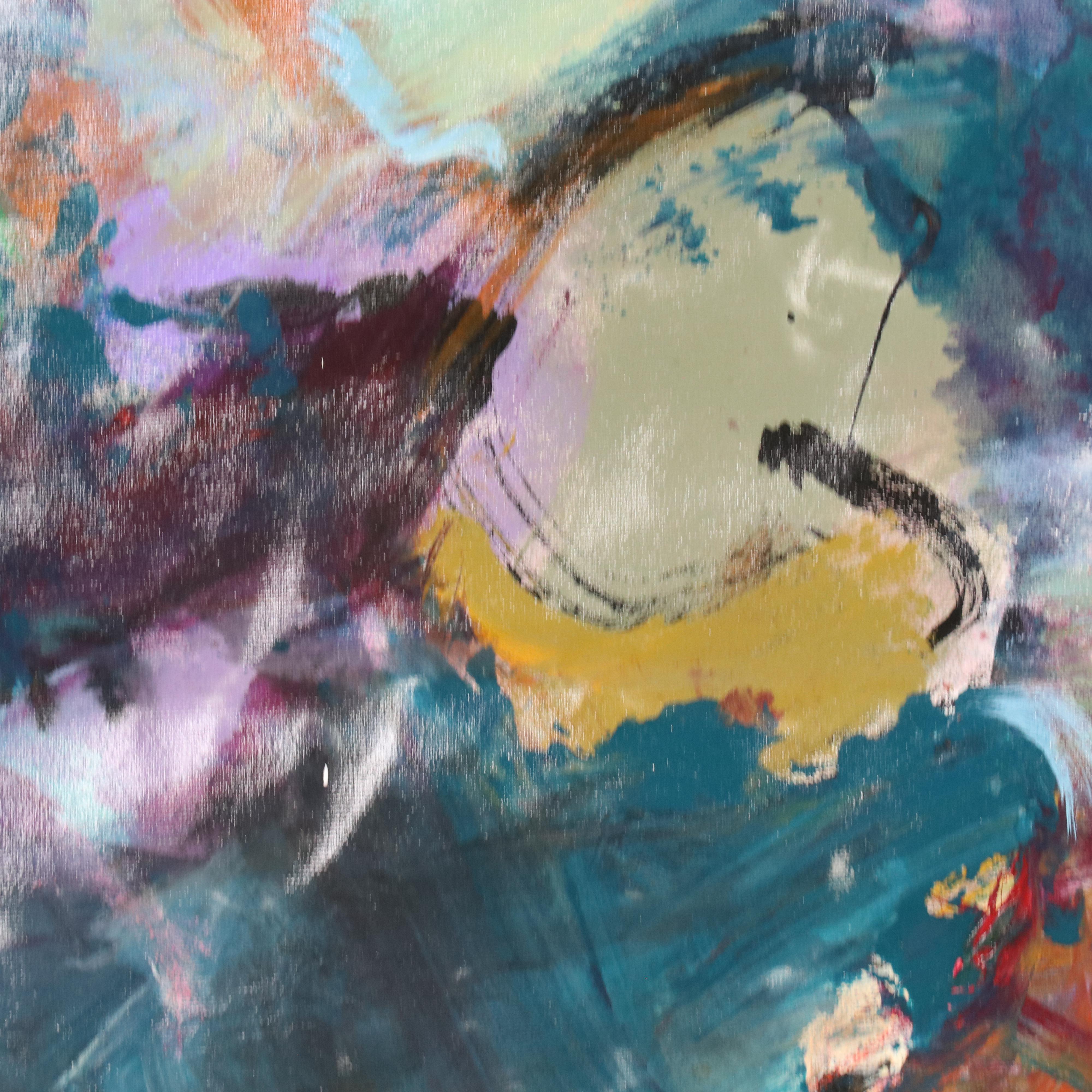 Mark Whitmarsh Stylized Landscape Oil Painting "Earth Divide," 1990