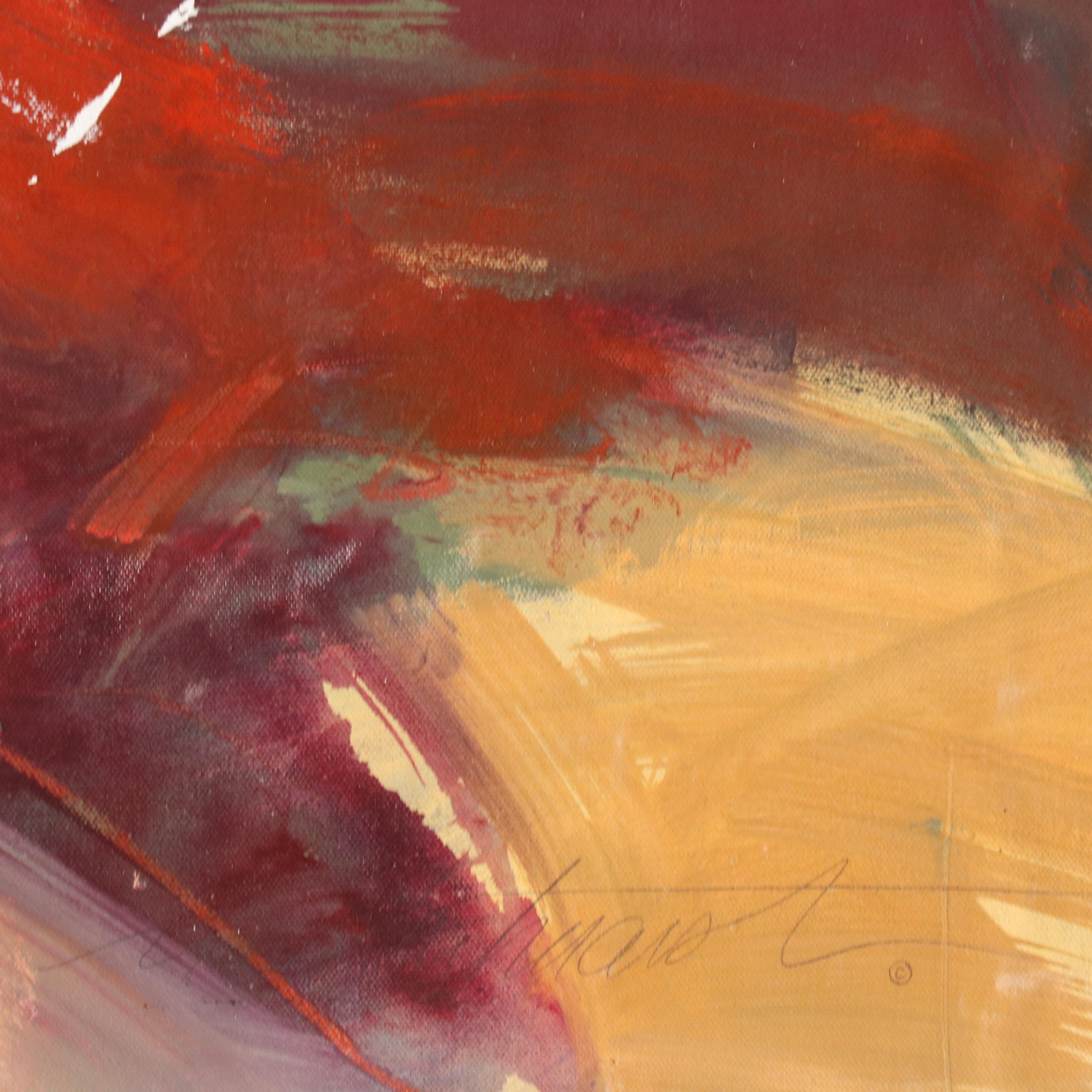 Mark Whitmarsh Stylized Landscape Oil Painting "Earth Divide," 1990