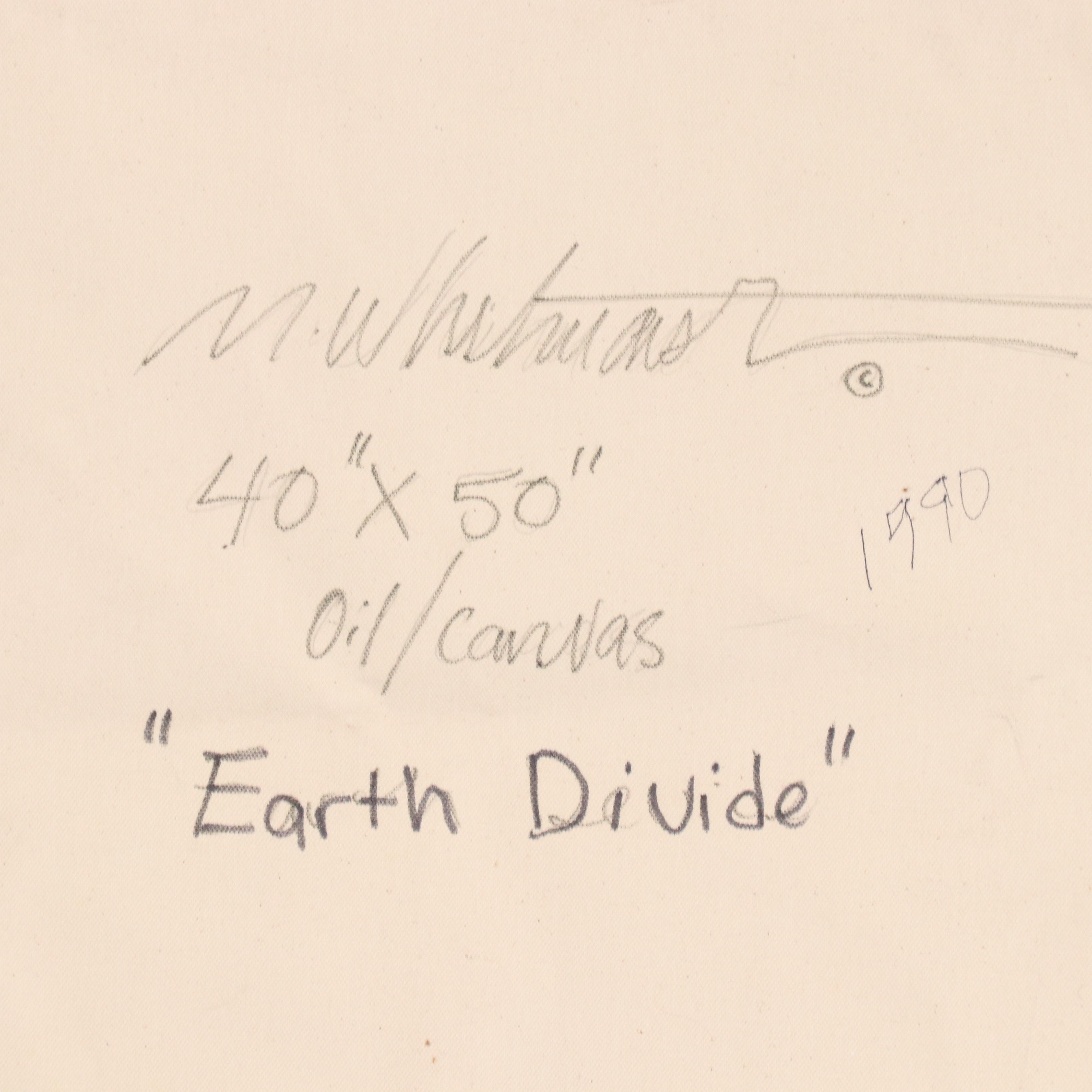 Mark Whitmarsh Stylized Landscape Oil Painting "Earth Divide," 1990