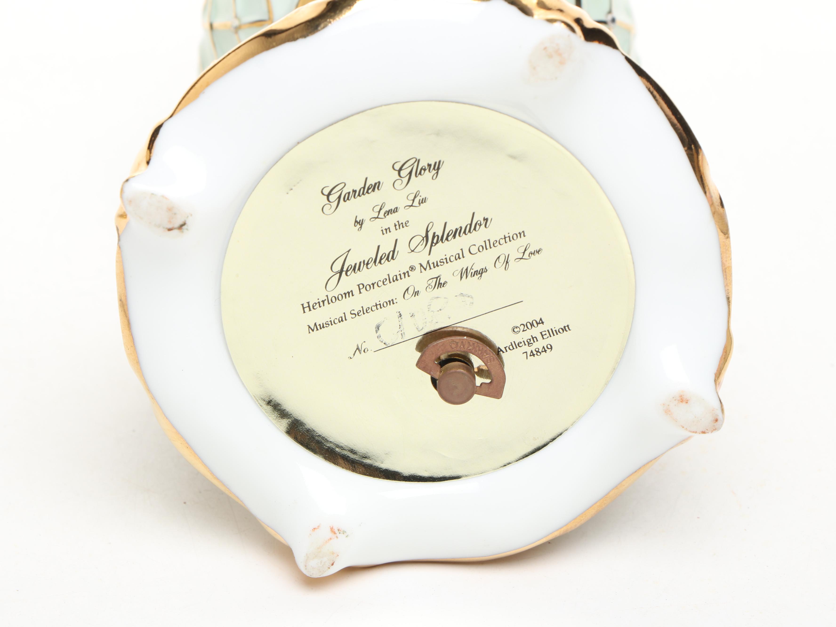 Lenox, Lefton, and Other China Boxes with Egg Figurines