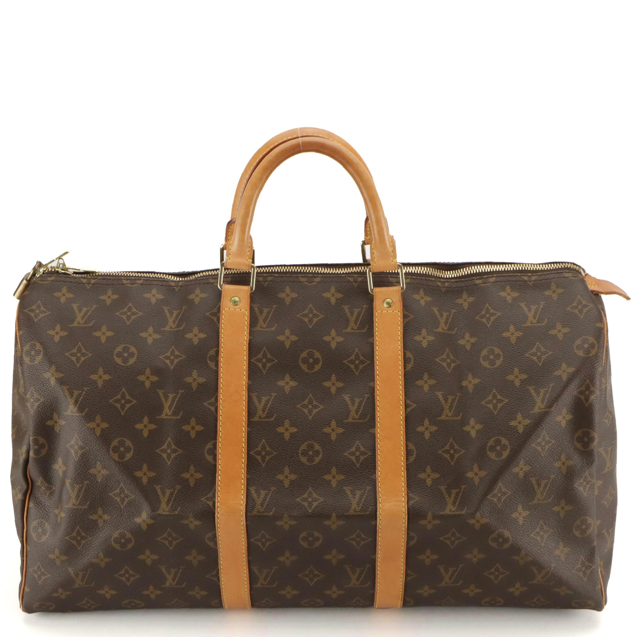 Louis Vuitton Keepall Bandoulière 50 in Monogram Canvas and Vachetta Leather