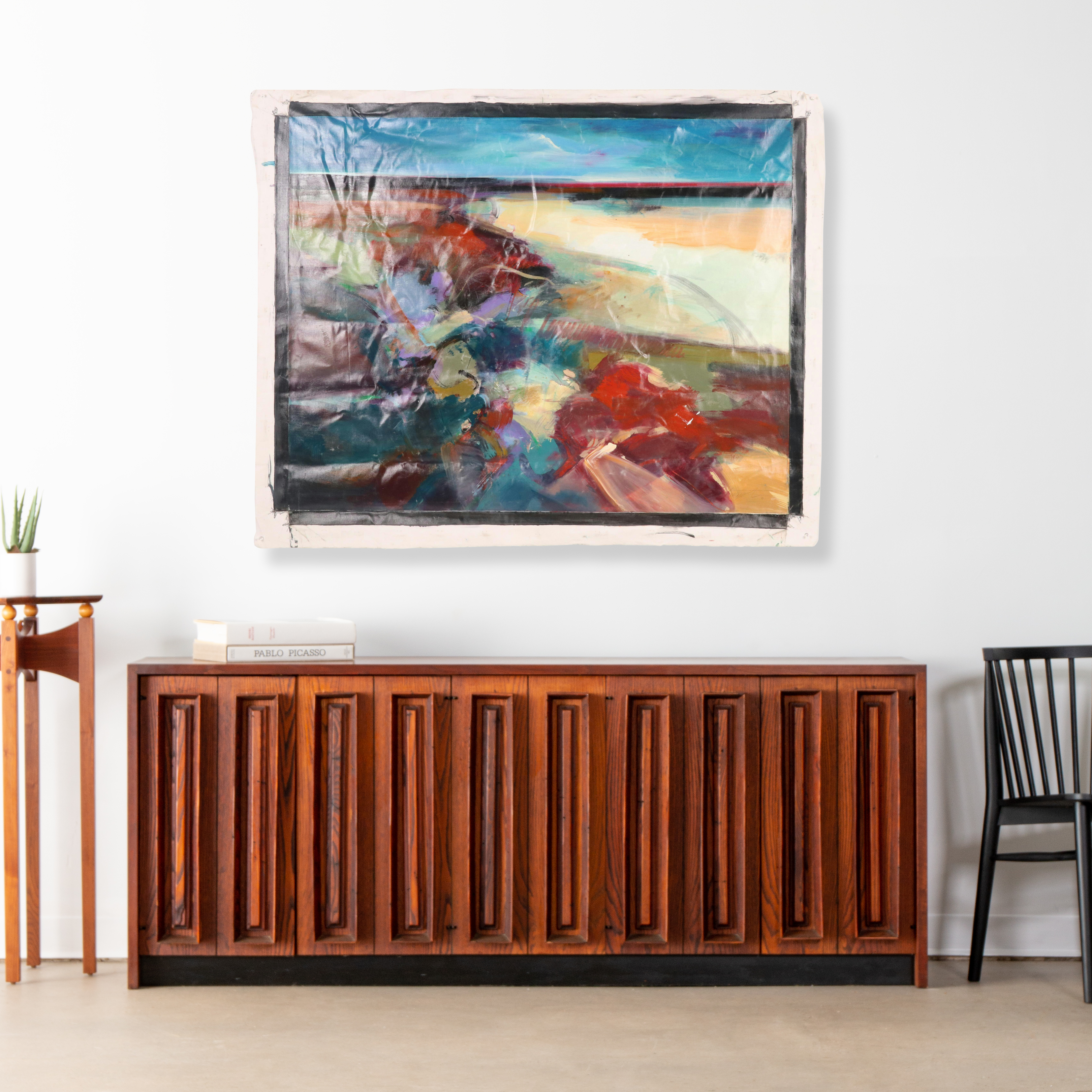 Mark Whitmarsh Stylized Landscape Oil Painting "Earth Divide," 1990