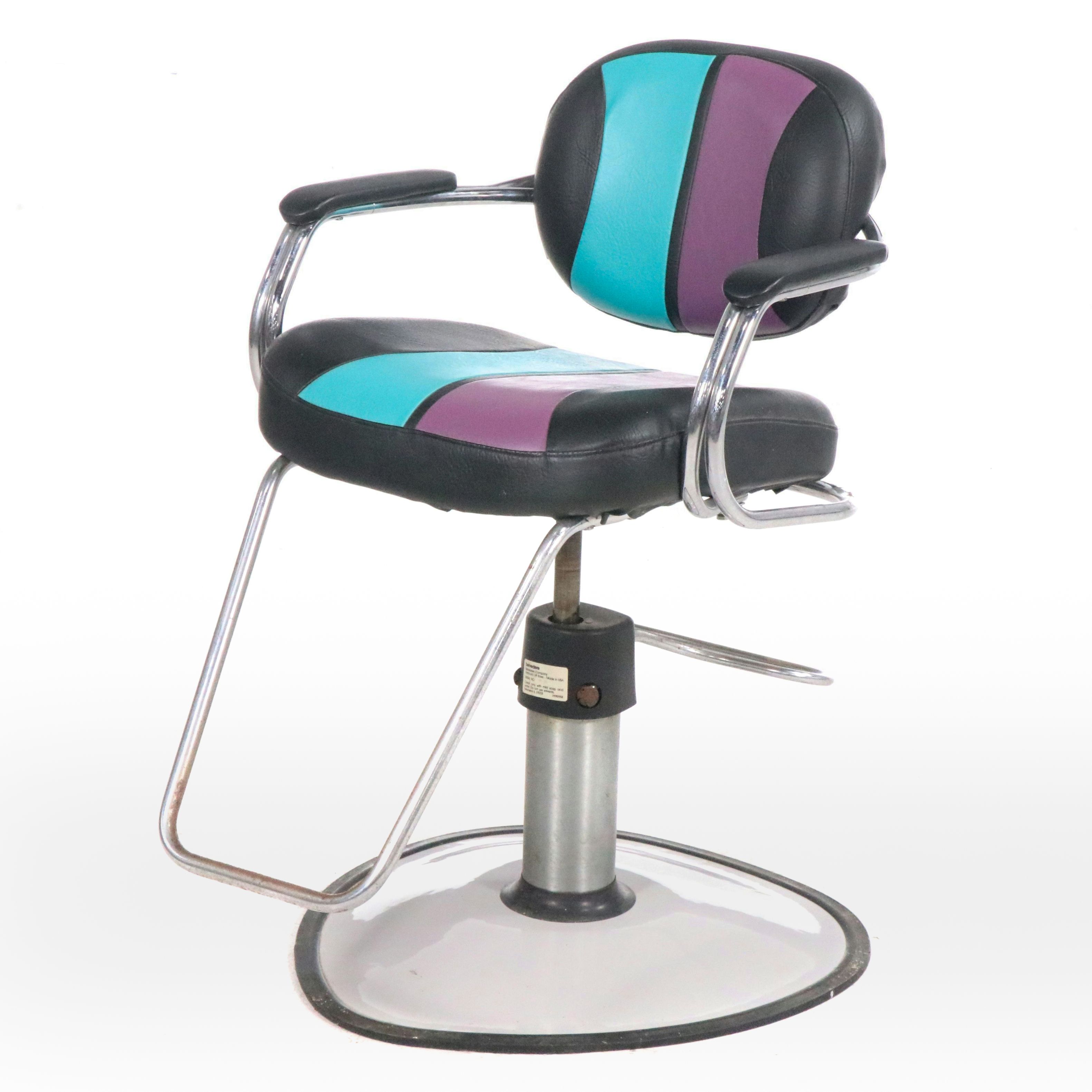 Belvedere Company Faux Leather Upholstered Hydraulic Barber's Chair, Late 20th C