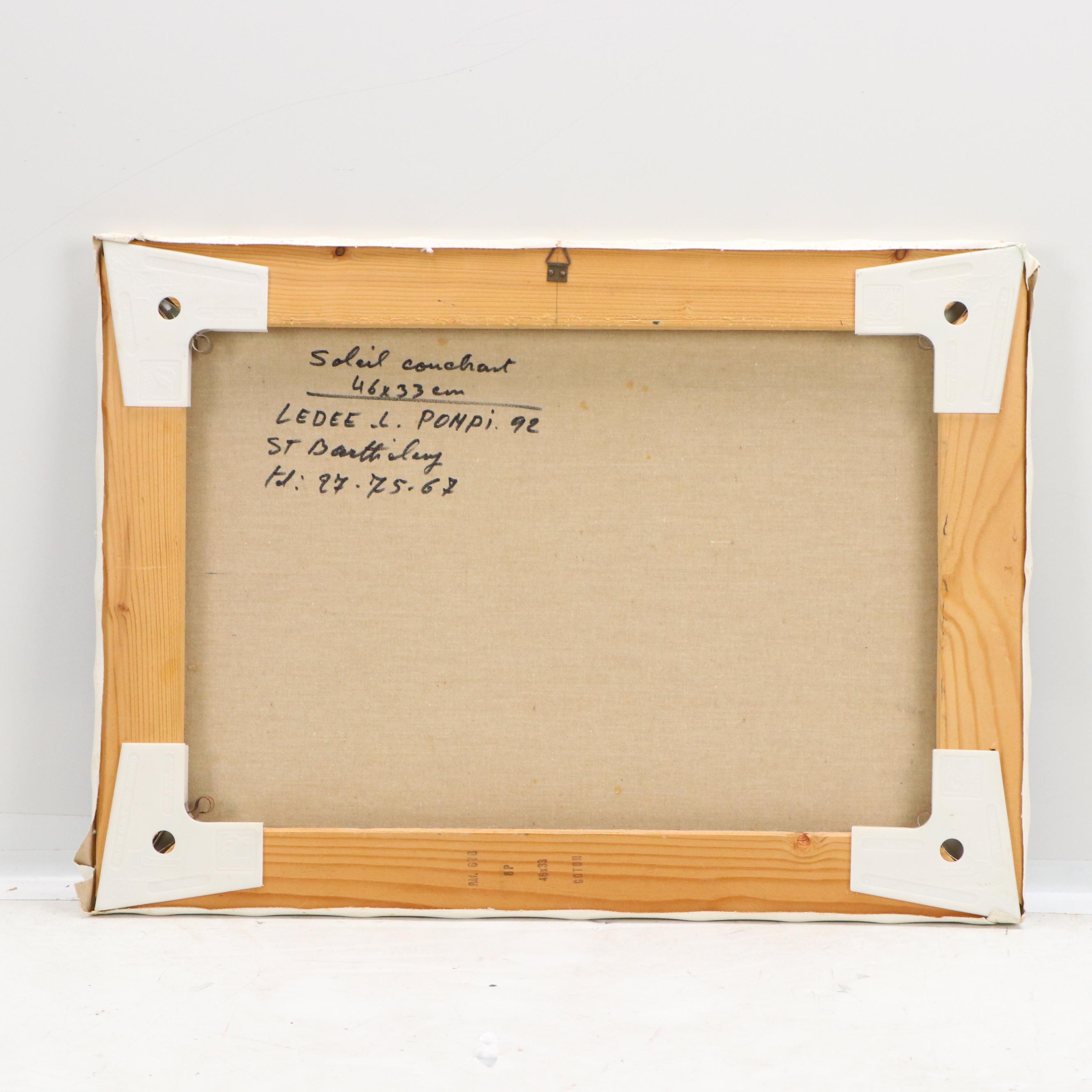 Lédée-Louis Pompi Maritime Acrylic Painting, 1992