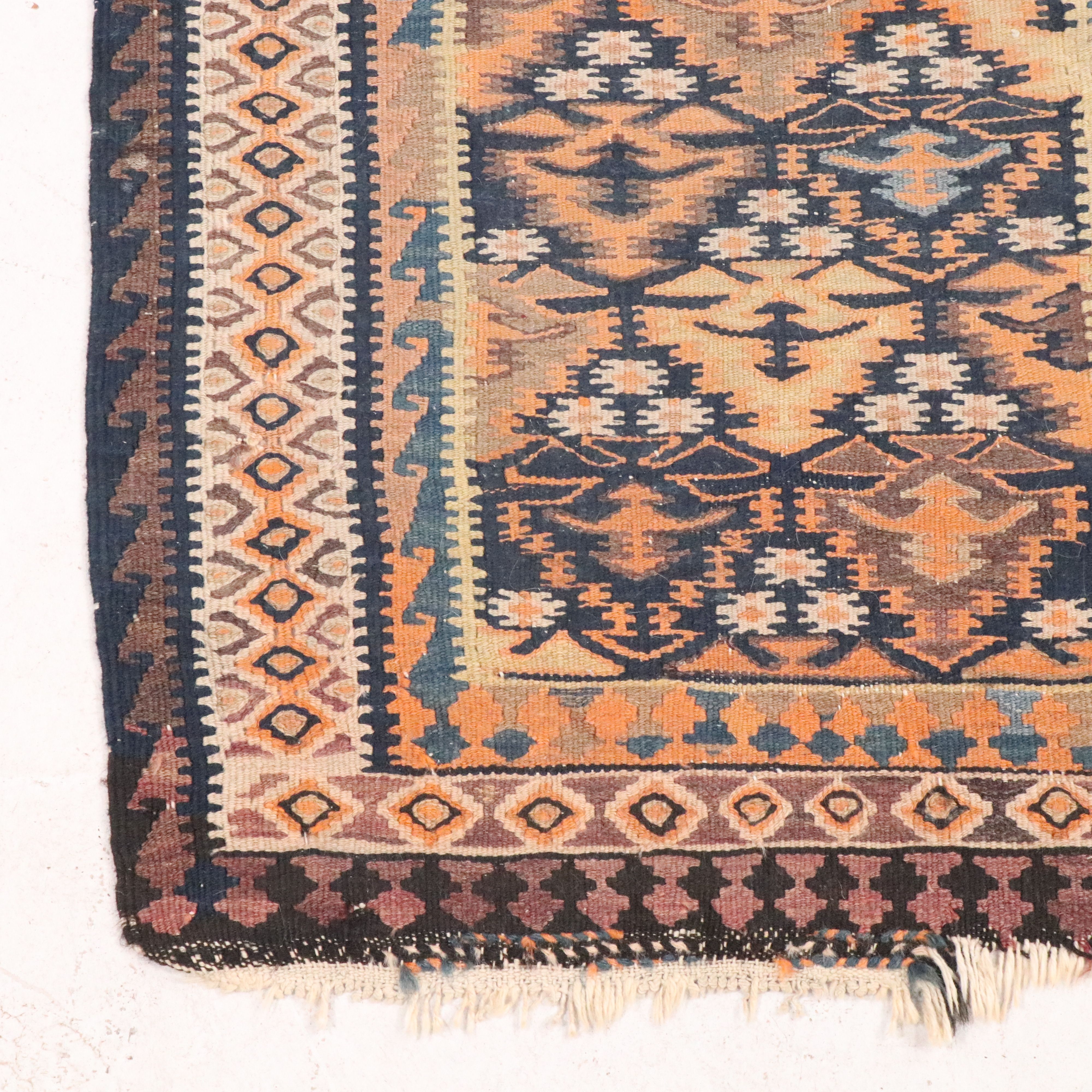 2'2 x 3'9 Handwoven Kazak Style Kilim Accent Rug