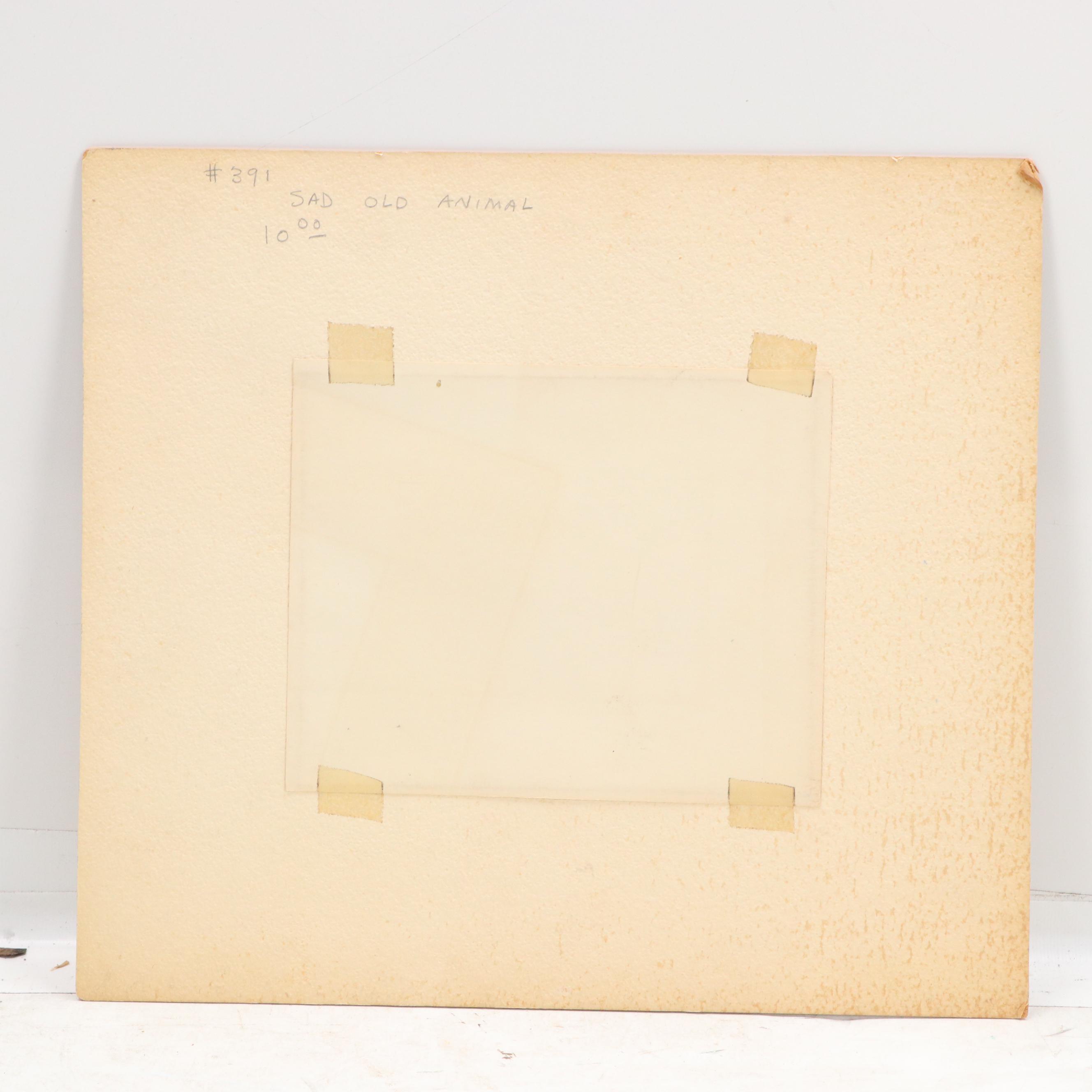 Leonard Maurer Modern Ink Drawing "Big Sad Animal," 1949