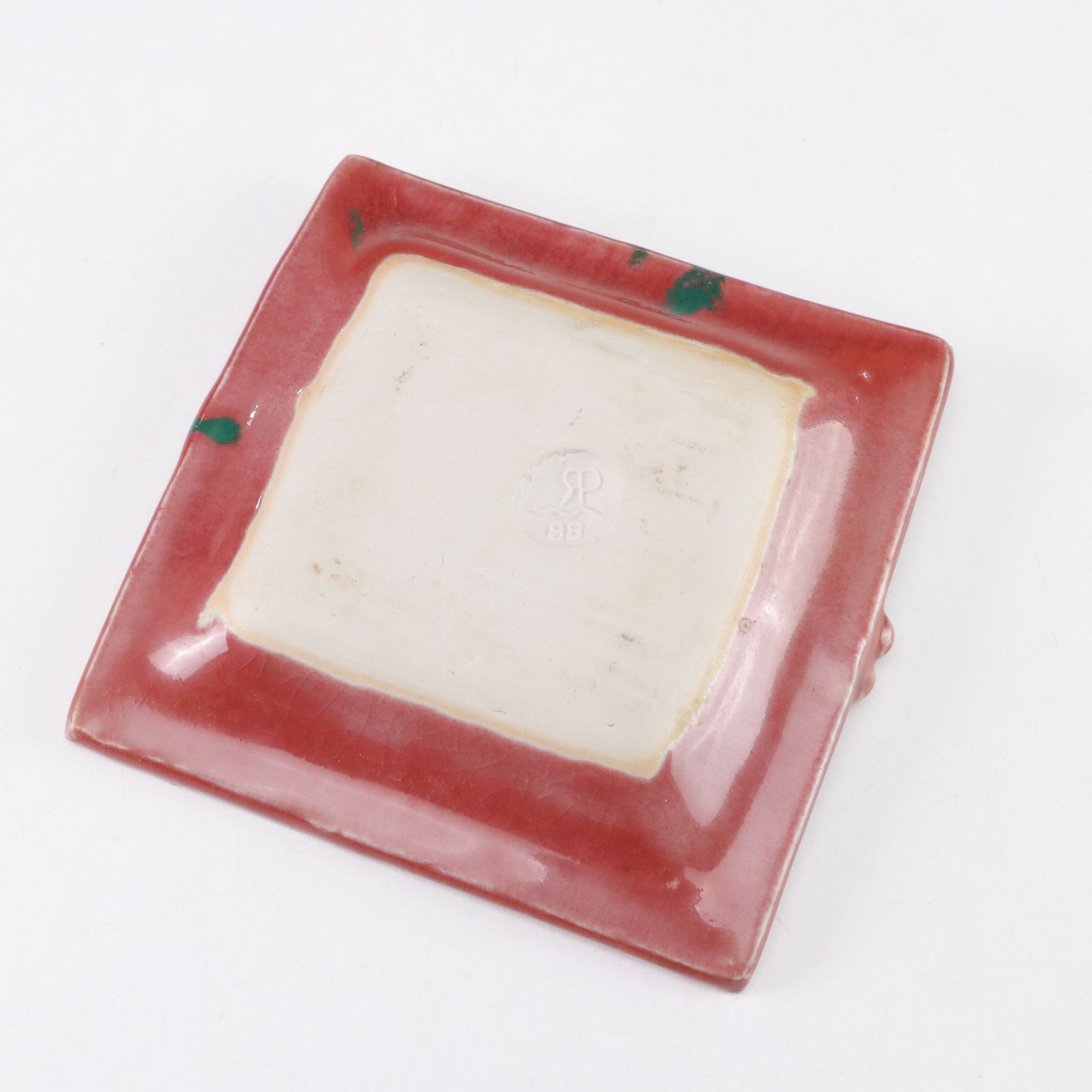 Raku Fired Great Lakes Ceramic Tile with Other Tiles and Ashtray