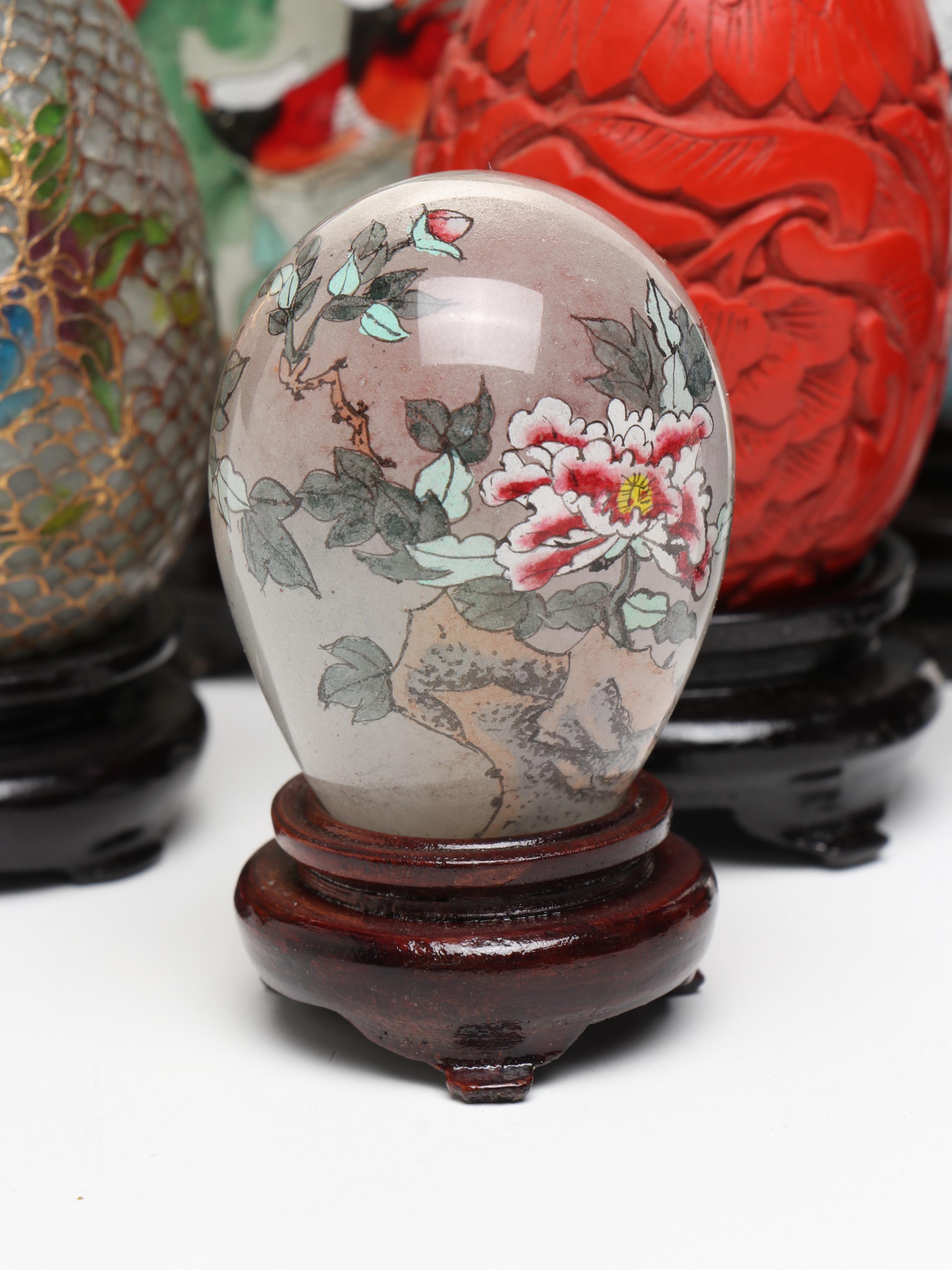 Cloisonné, Plique-à-Jour, Porcelain, Lacquer & Other Decorative Eggs