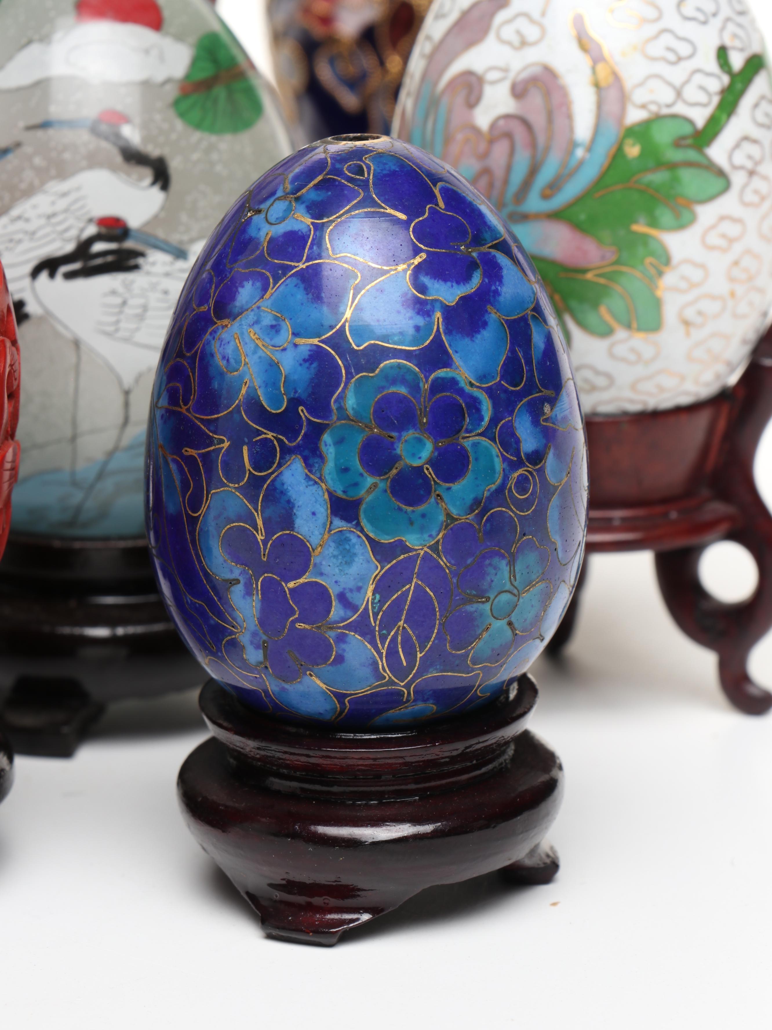 Cloisonné, Plique-à-Jour, Porcelain, Lacquer & Other Decorative Eggs