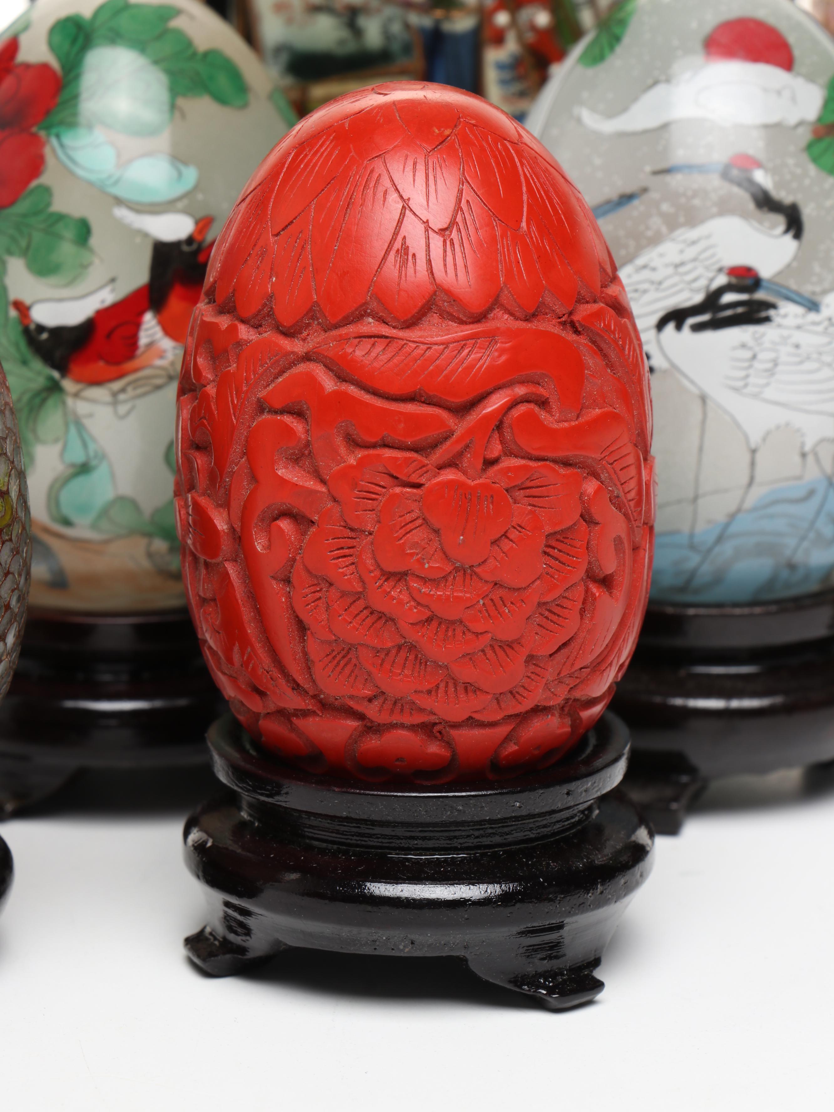 Cloisonné, Plique-à-Jour, Porcelain, Lacquer & Other Decorative Eggs