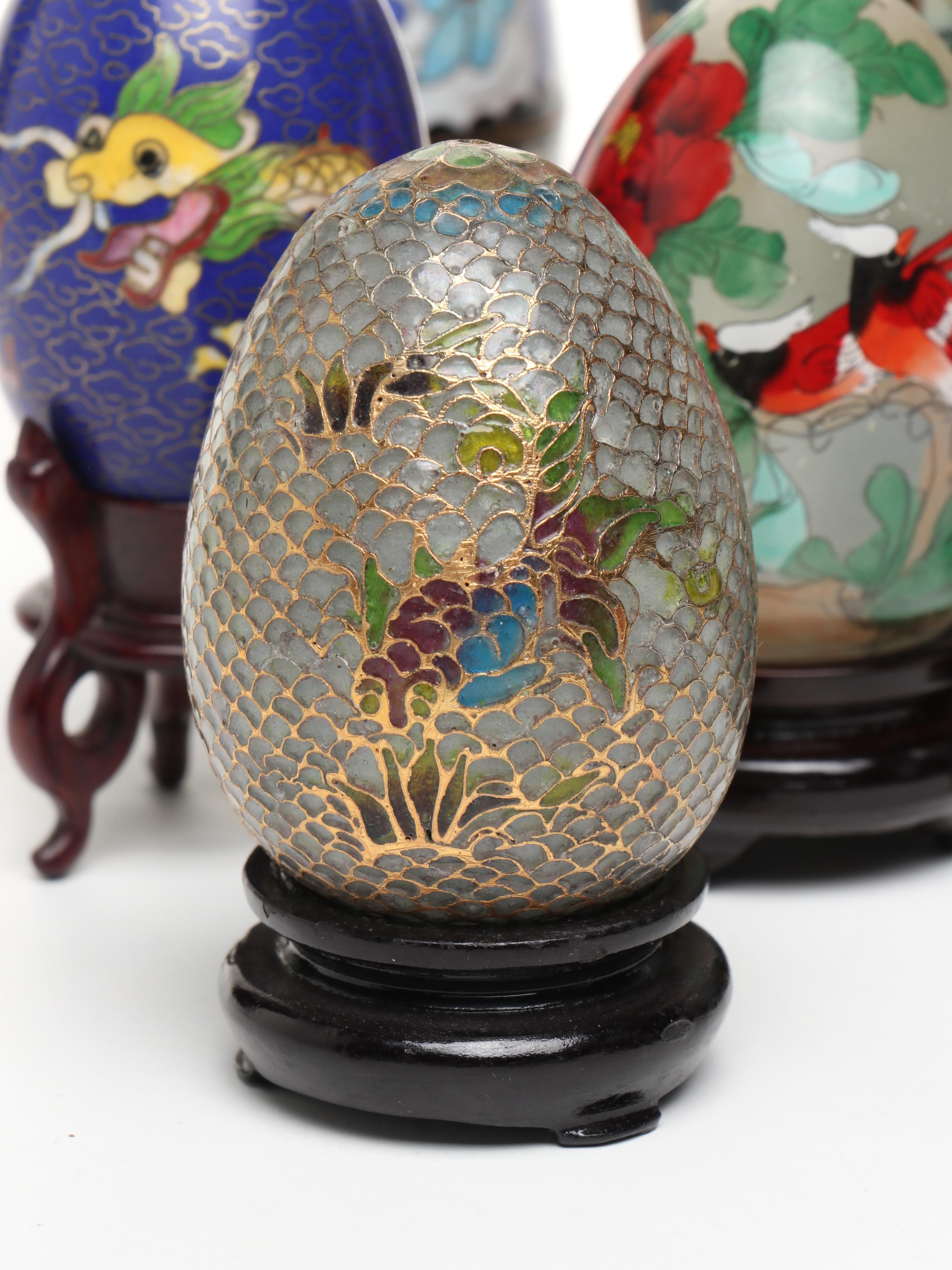 Cloisonné, Plique-à-Jour, Porcelain, Lacquer & Other Decorative Eggs