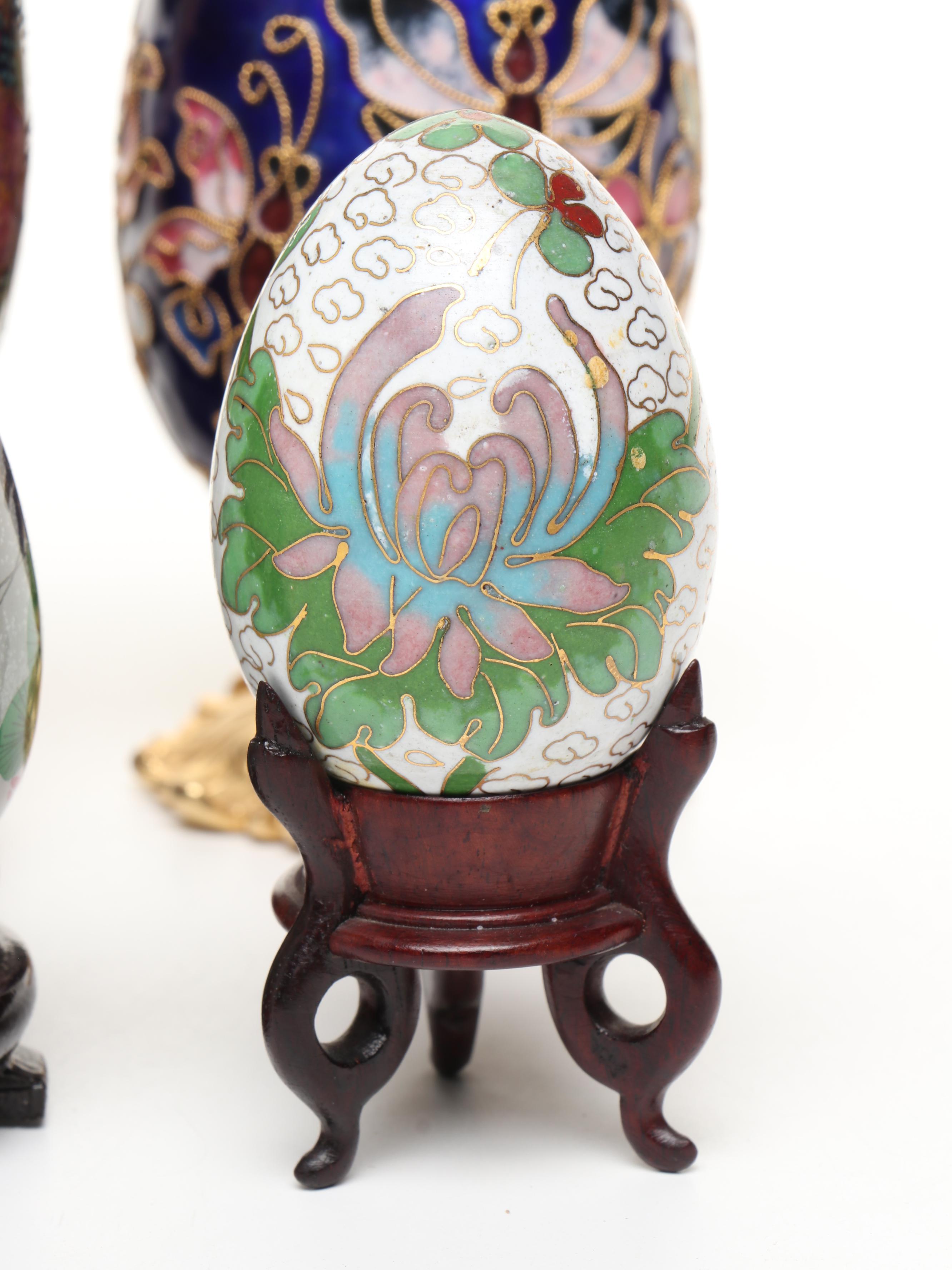 Cloisonné, Plique-à-Jour, Porcelain, Lacquer & Other Decorative Eggs