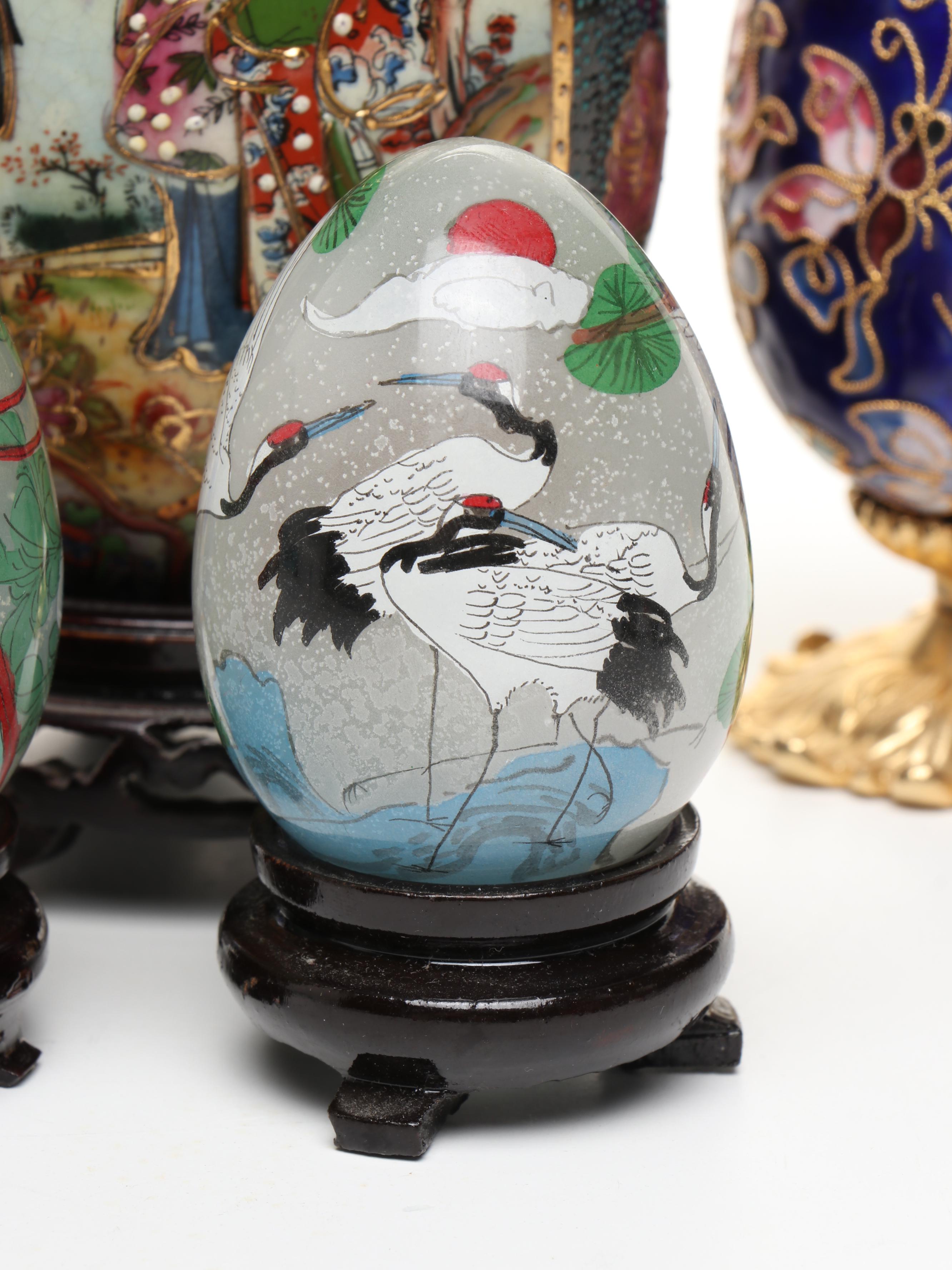 Cloisonné, Plique-à-Jour, Porcelain, Lacquer & Other Decorative Eggs