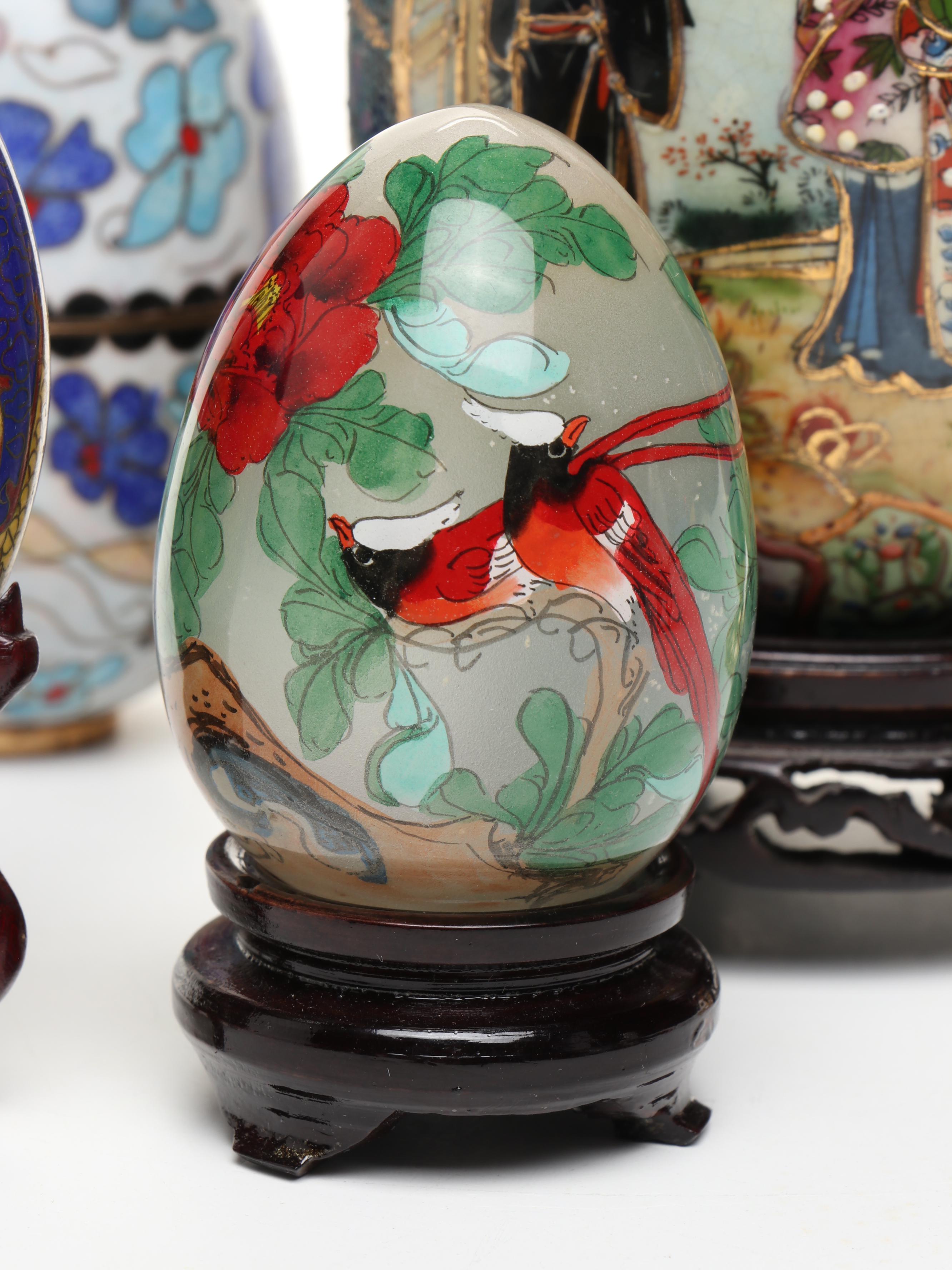 Cloisonné, Plique-à-Jour, Porcelain, Lacquer & Other Decorative Eggs