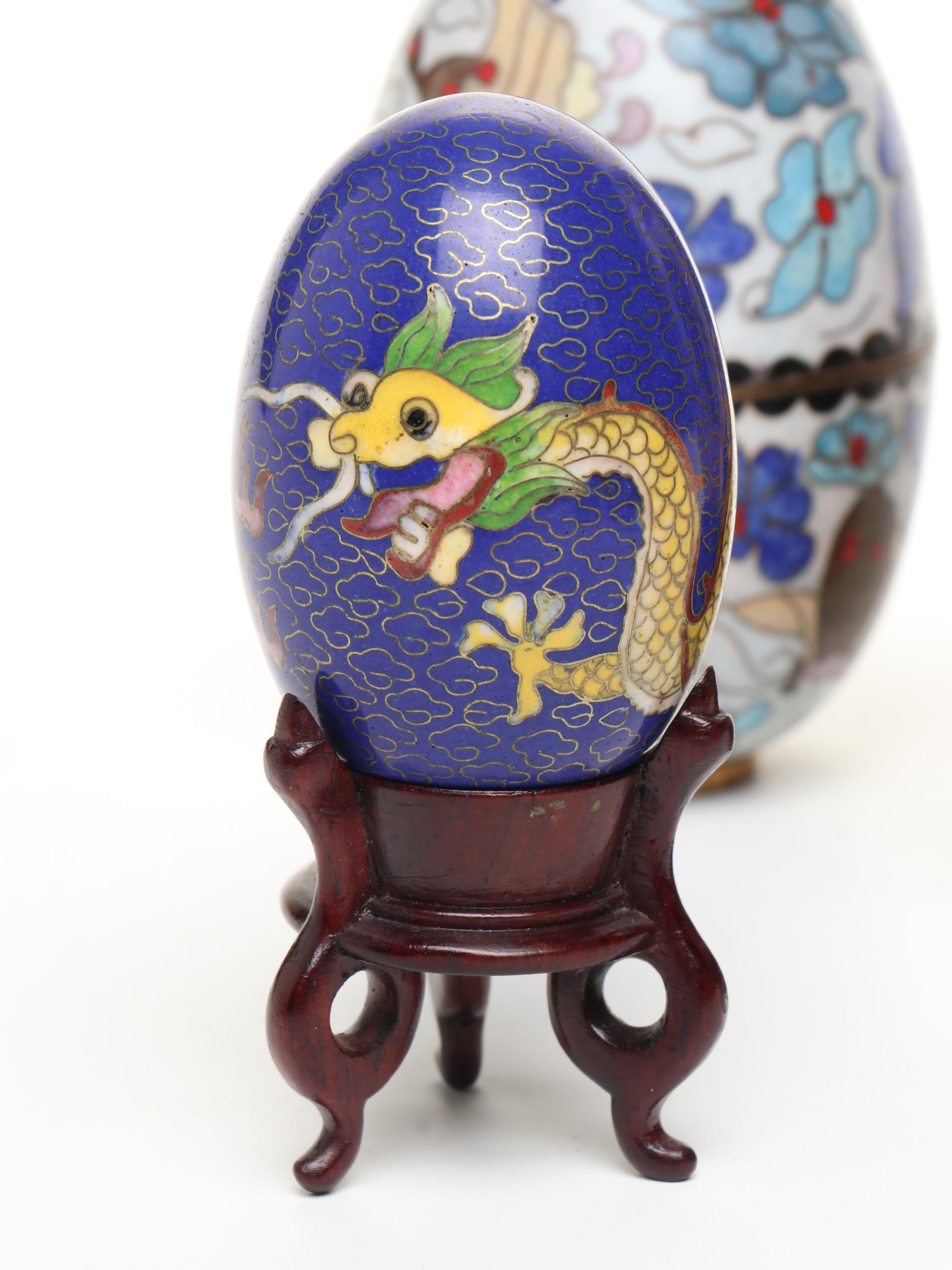 Cloisonné, Plique-à-Jour, Porcelain, Lacquer & Other Decorative Eggs