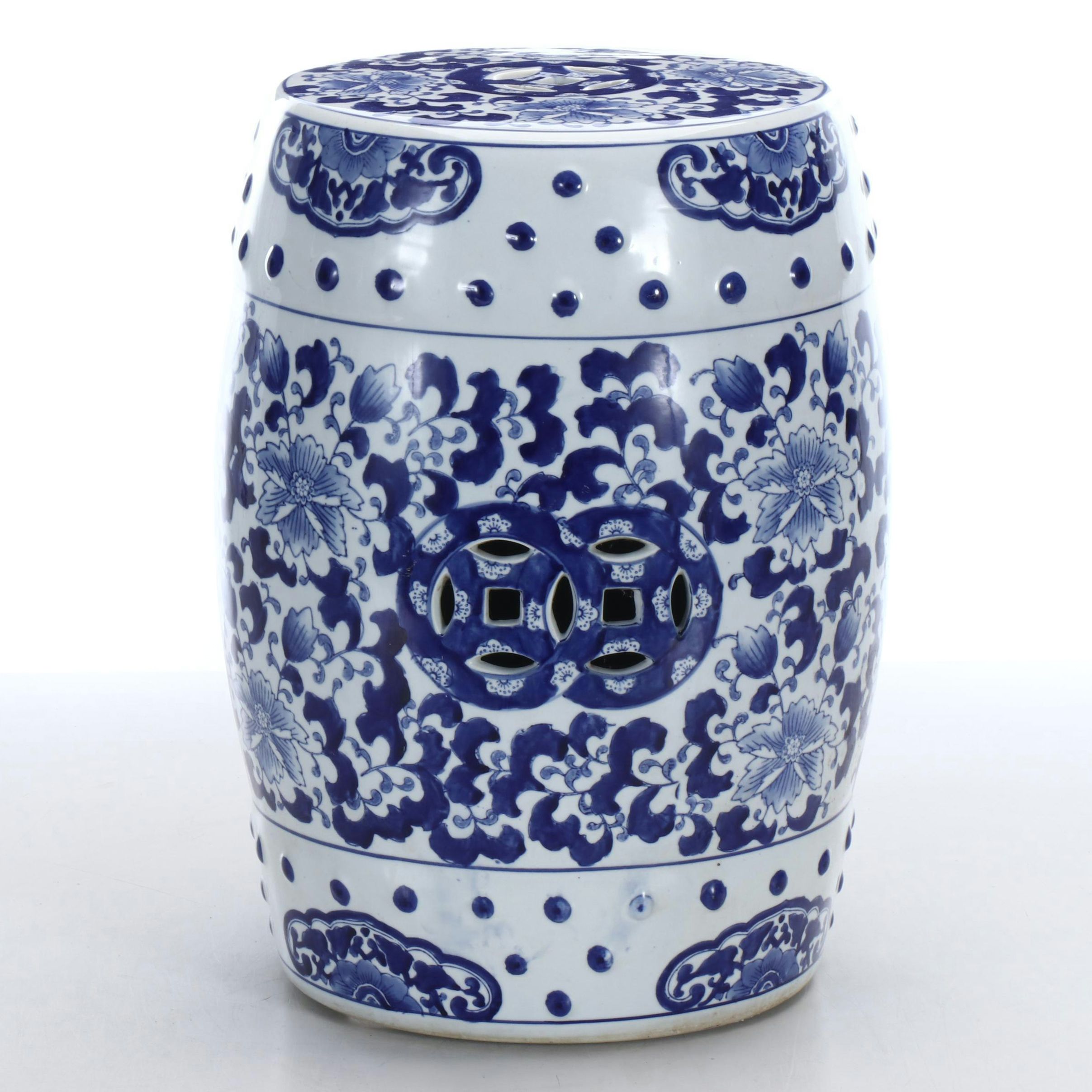 Chinese Blue on White Porcelain Garden Stool