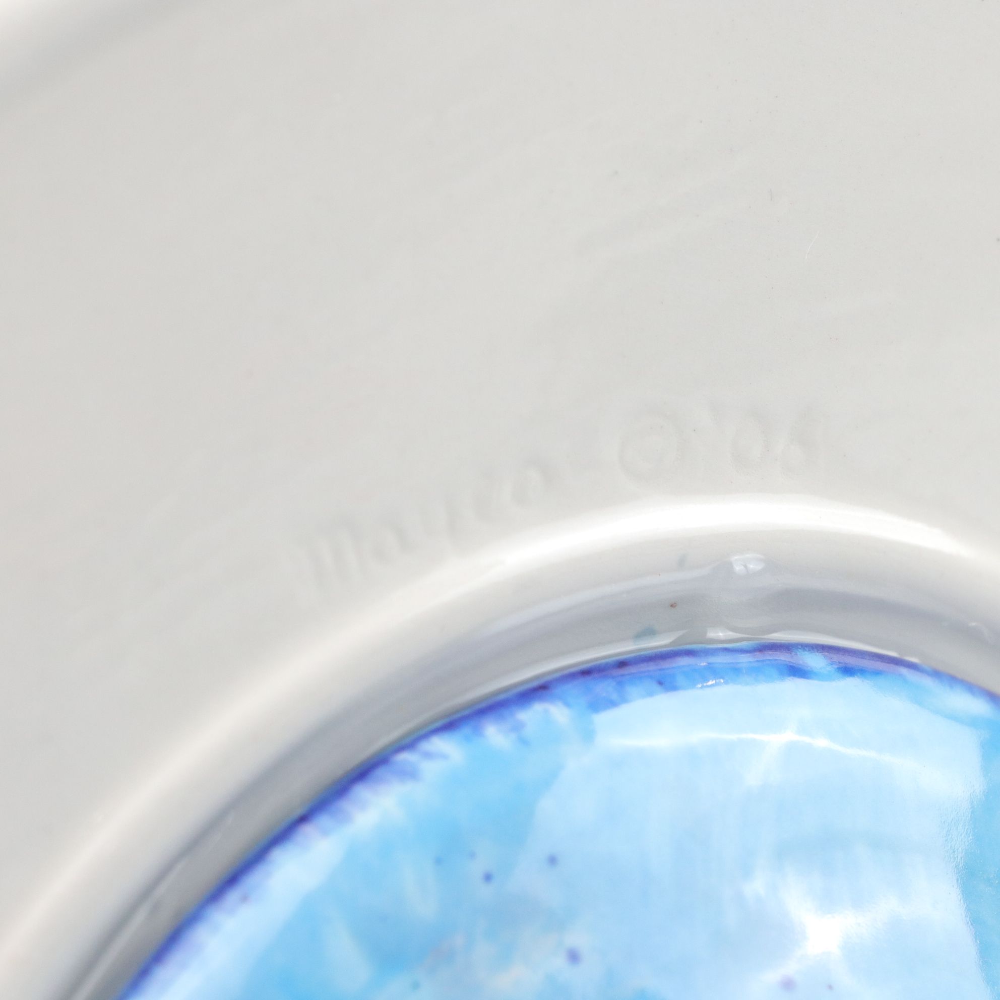 Splatter Glaze Cake Stand with Woven Wire Basket and Studio Pottery Bowl