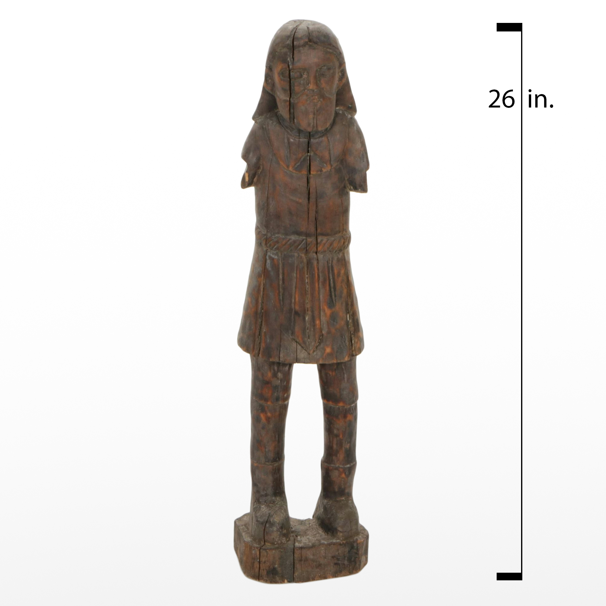 Primitive Carved Wood Statue of Jesus