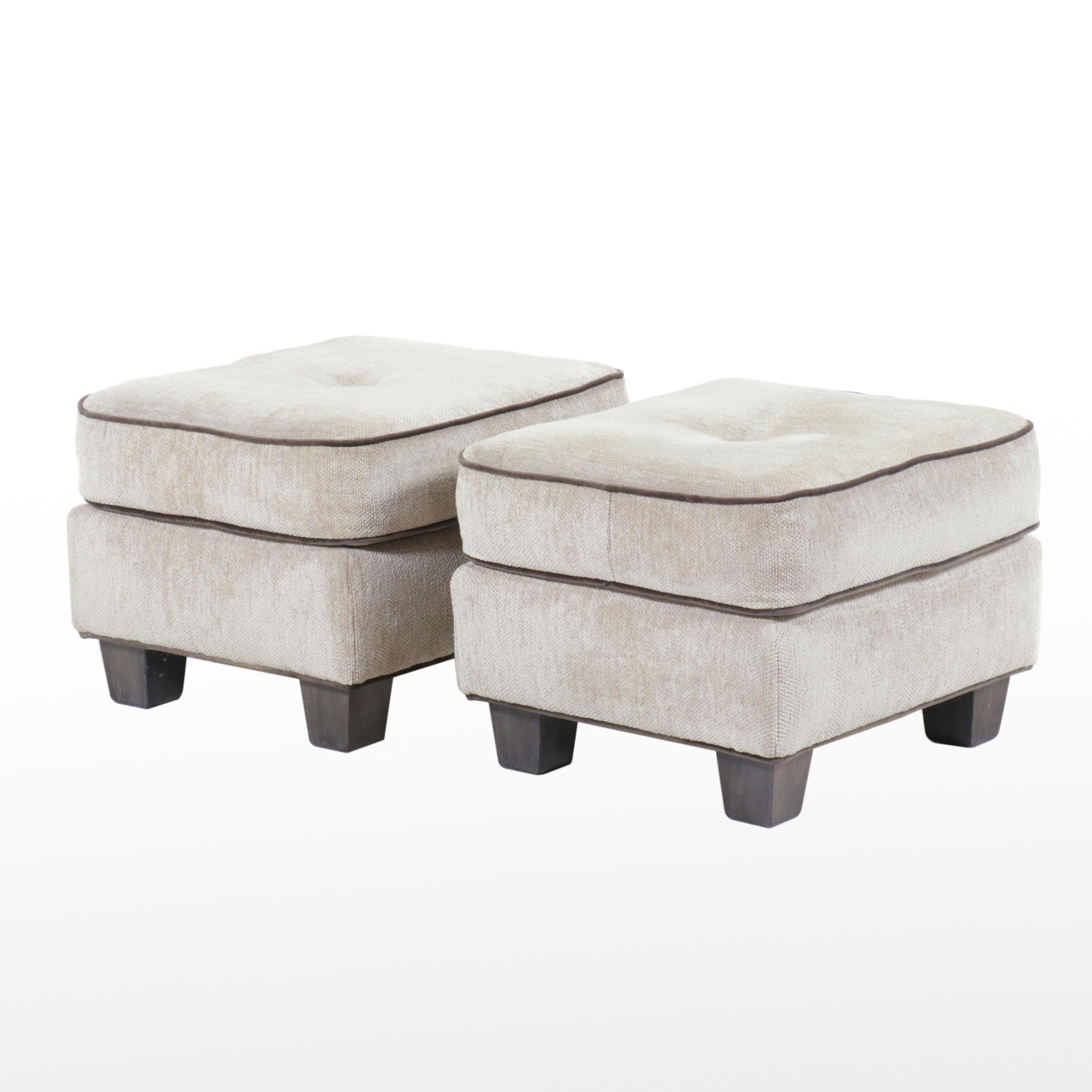 Pair of Contemporary Upholstered Ottomans