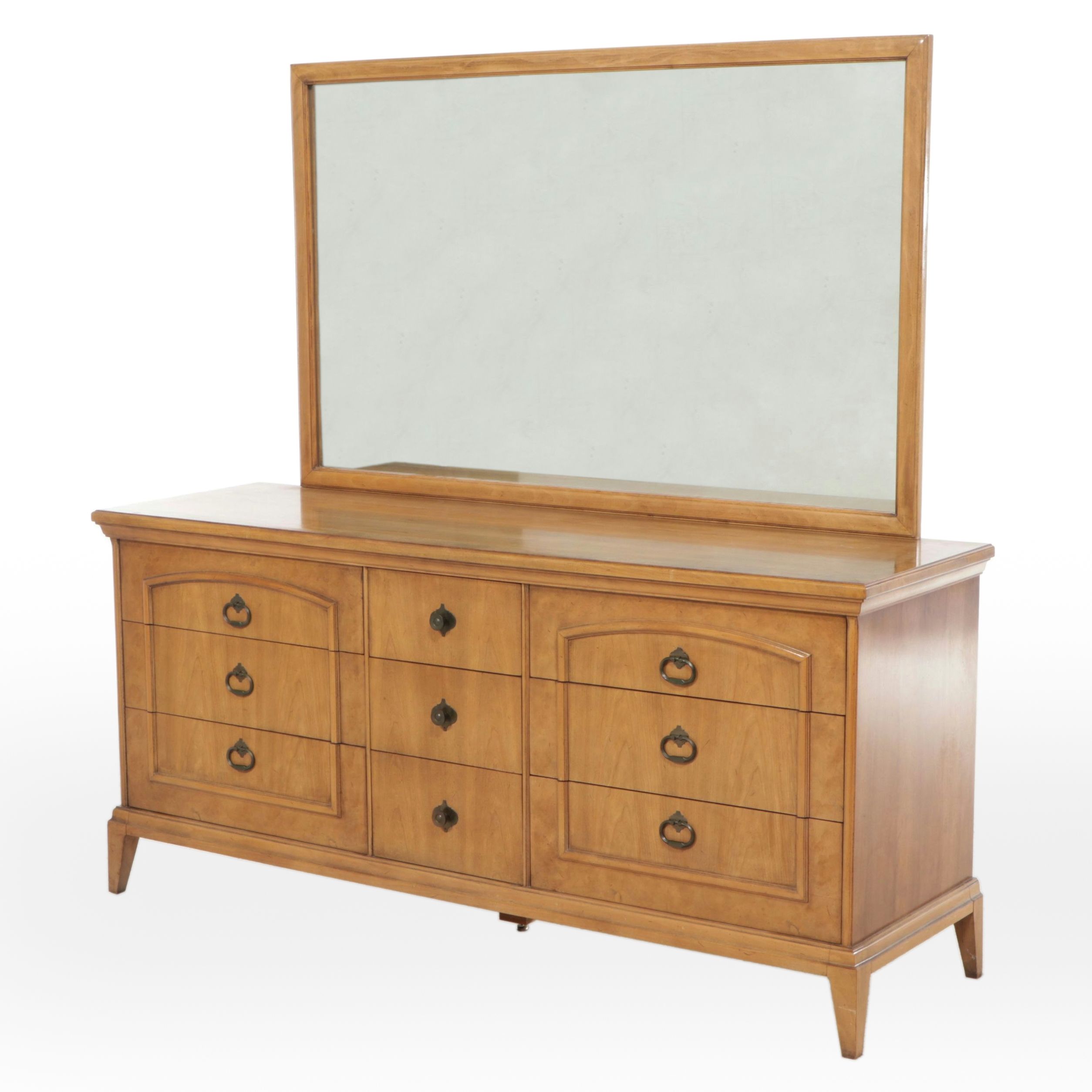 J. B. VanSciver Co. Walnut and Burl Wood Dresser, Mid-20th Century
