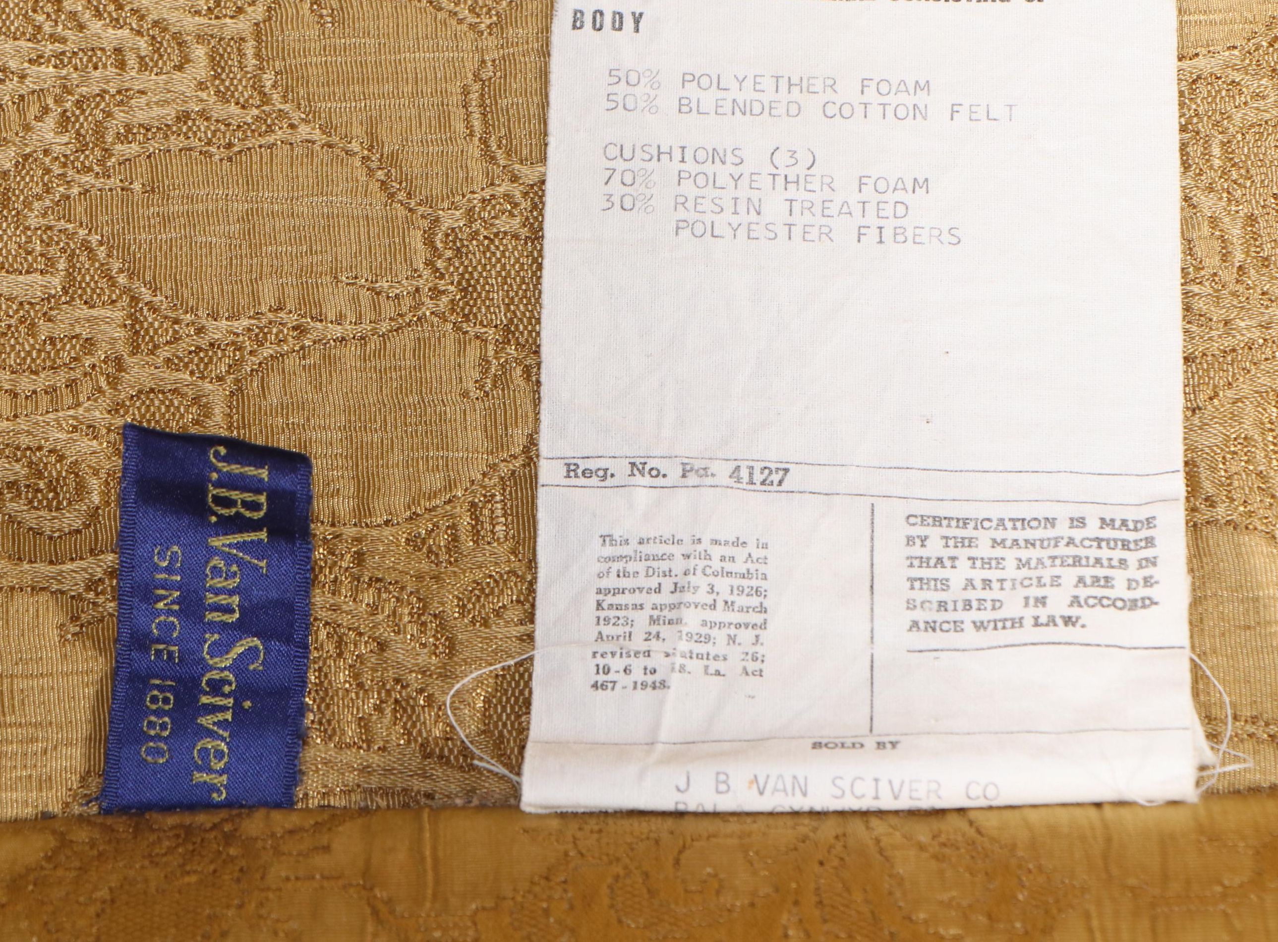 J.B.Van Sciver Hollywood Regency Style Upholstered Sofa