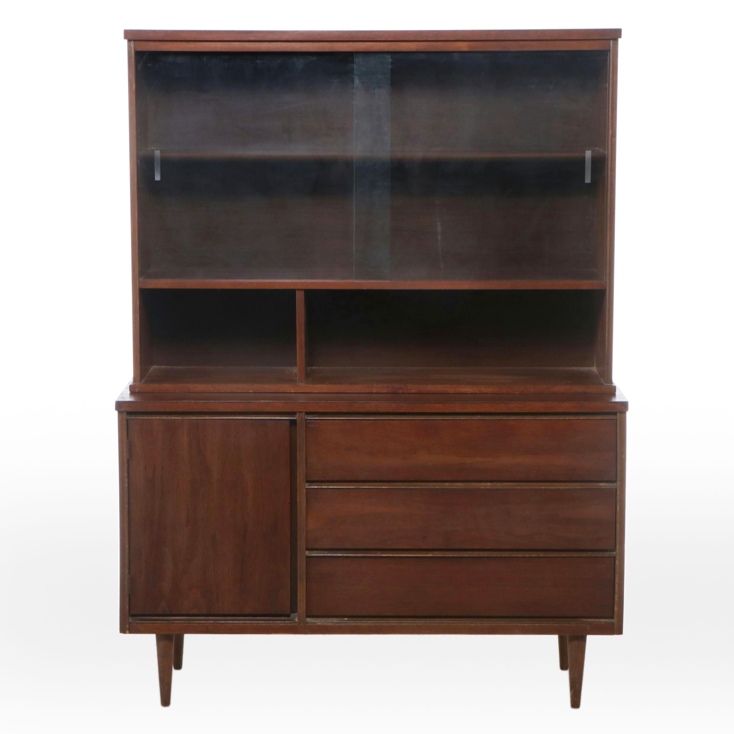 Bassett Mid Century Modern Walnut China Cabinet