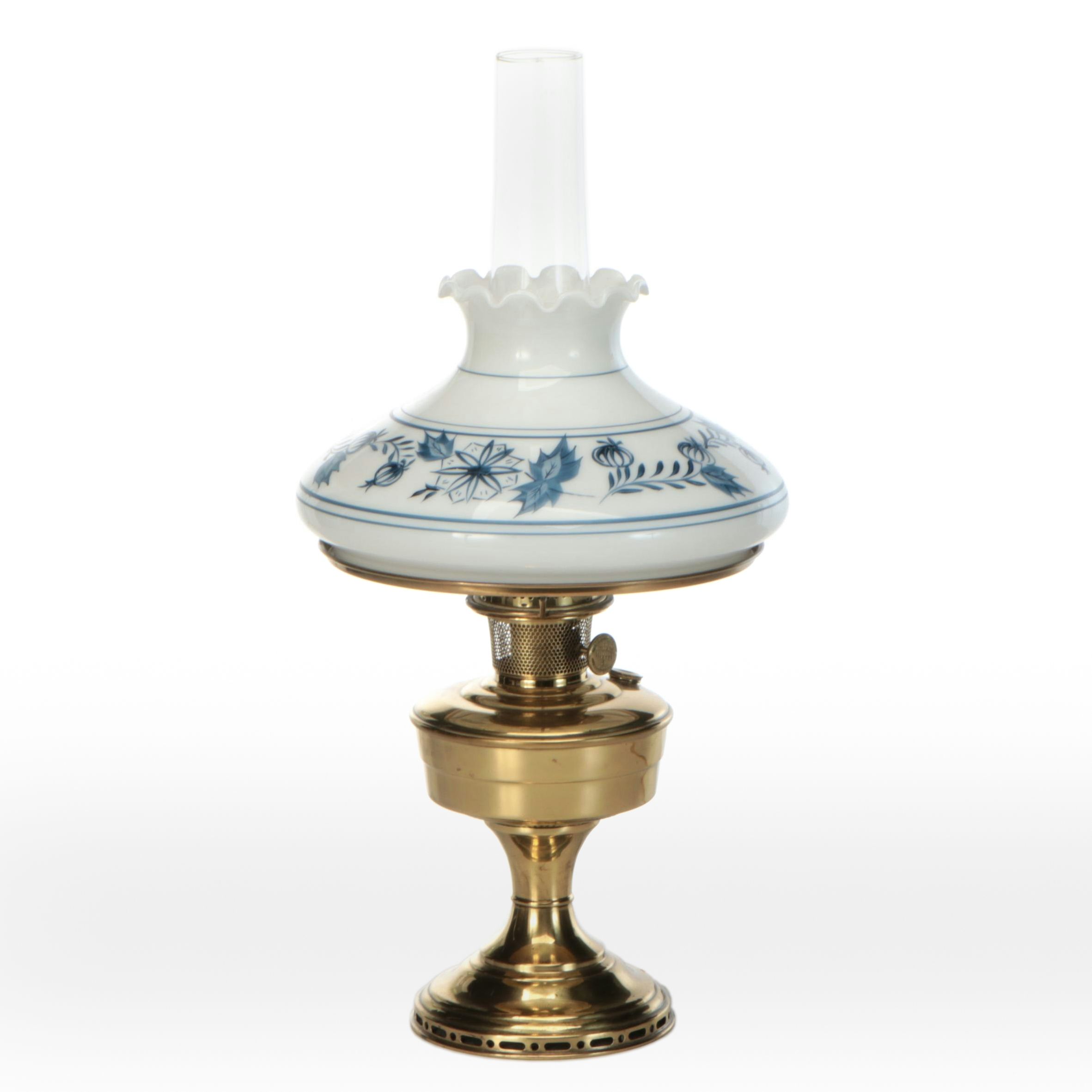 Aladdin Model 12 Blue on White Milk Glass Table Lamp