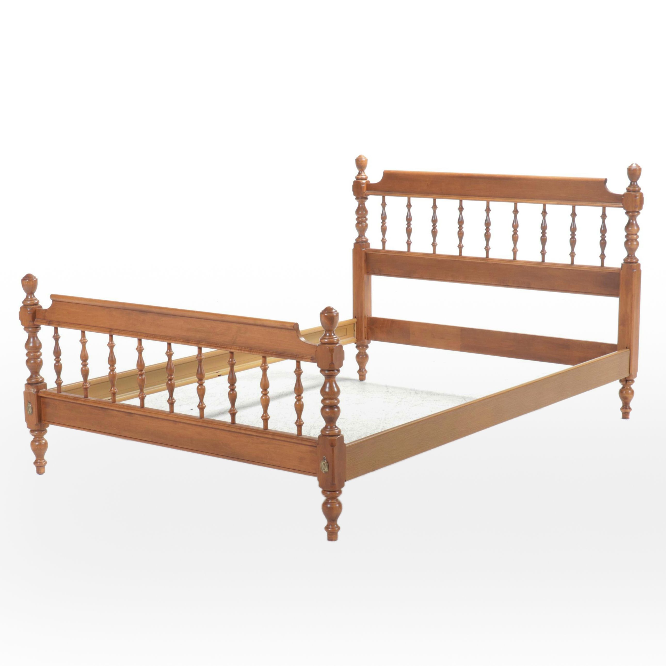 American Colonial Style Maple Full Size Bed Frame, Late 20th Century