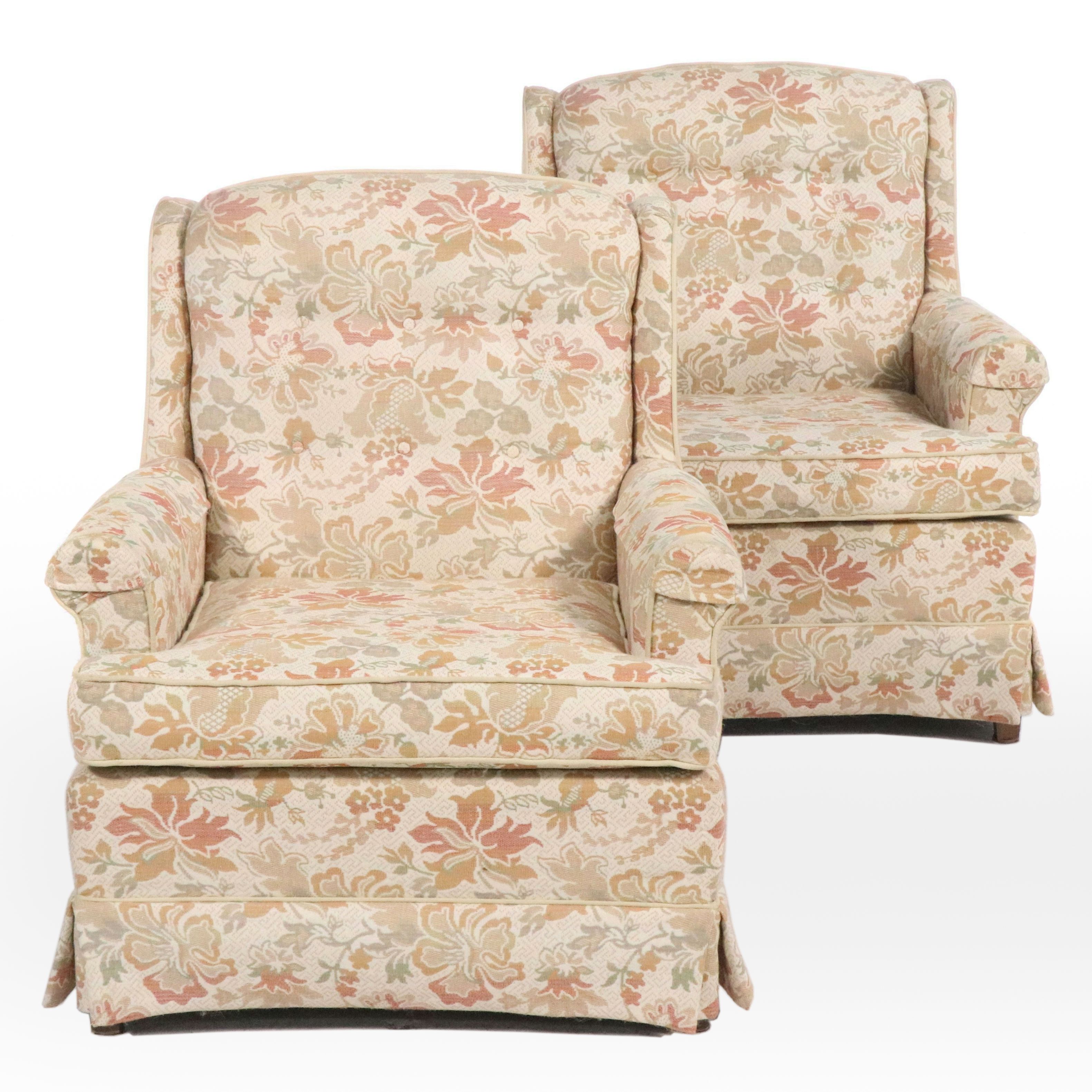 Ethan Allen "Traditional Classics" Floral Upholstered Armchair
