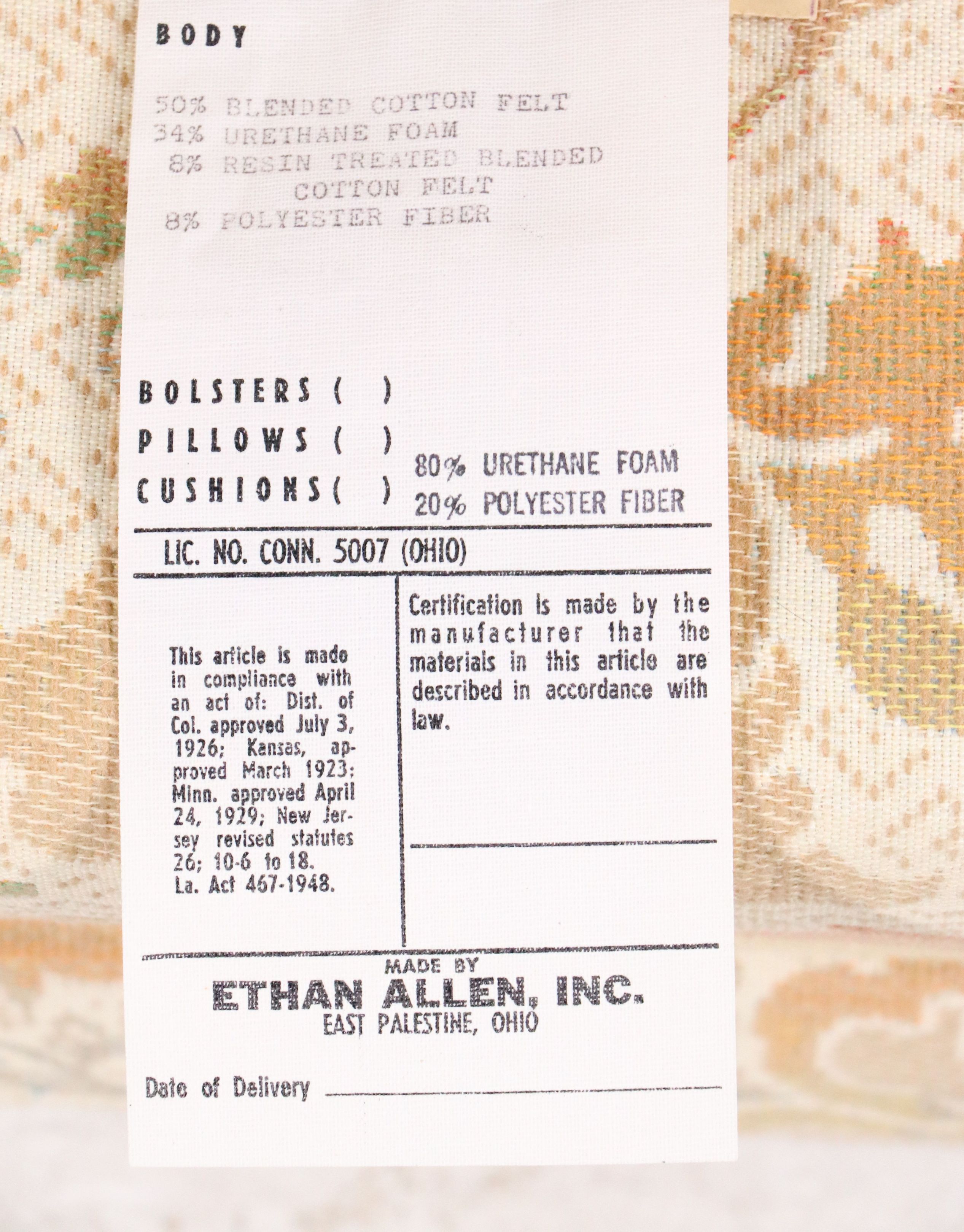 Ethan Allen "Traditional Classics" Floral Upholstered Armchair