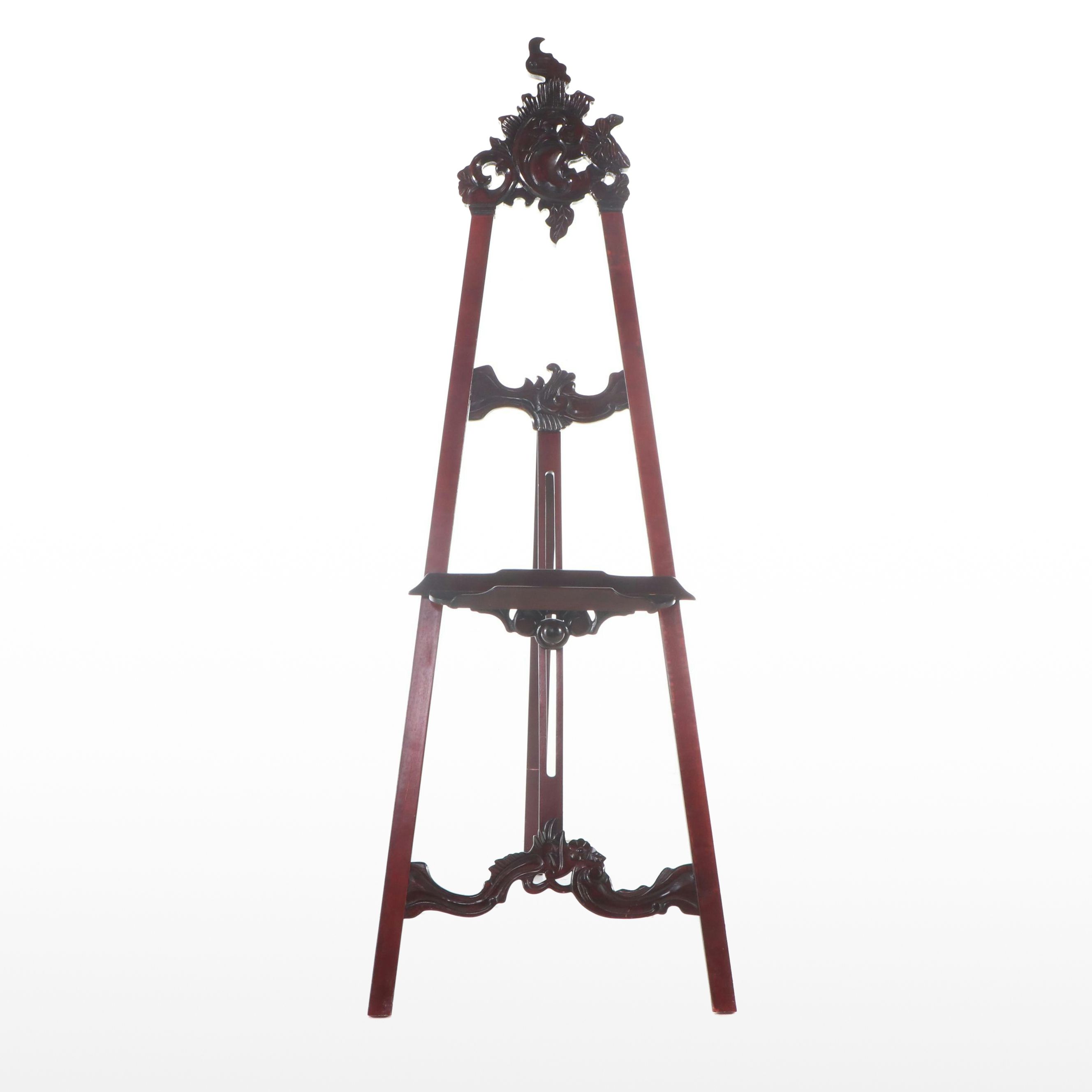 Carved Mahogany Easel