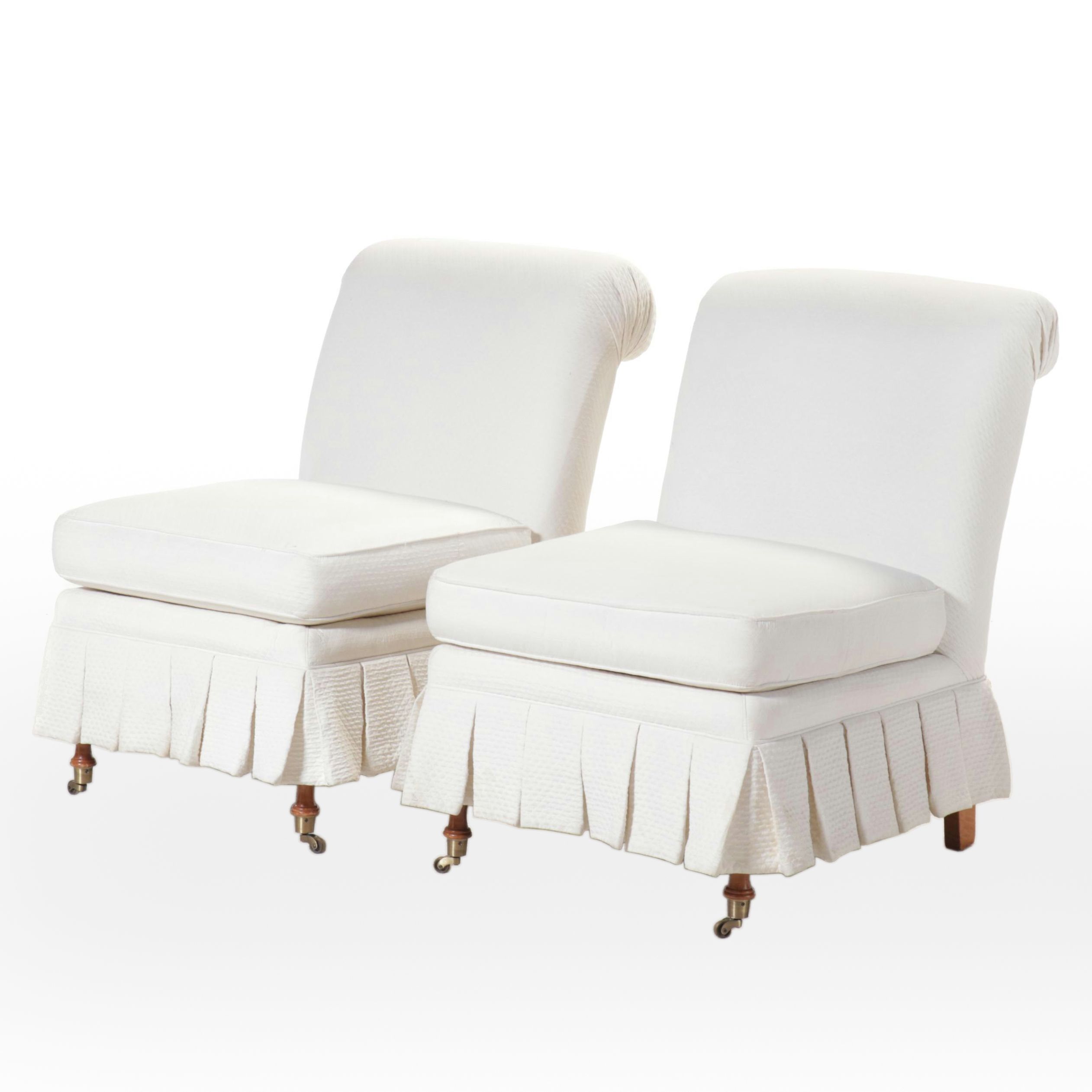Pair of Pembrook Chair Corp. Slipper Chairs