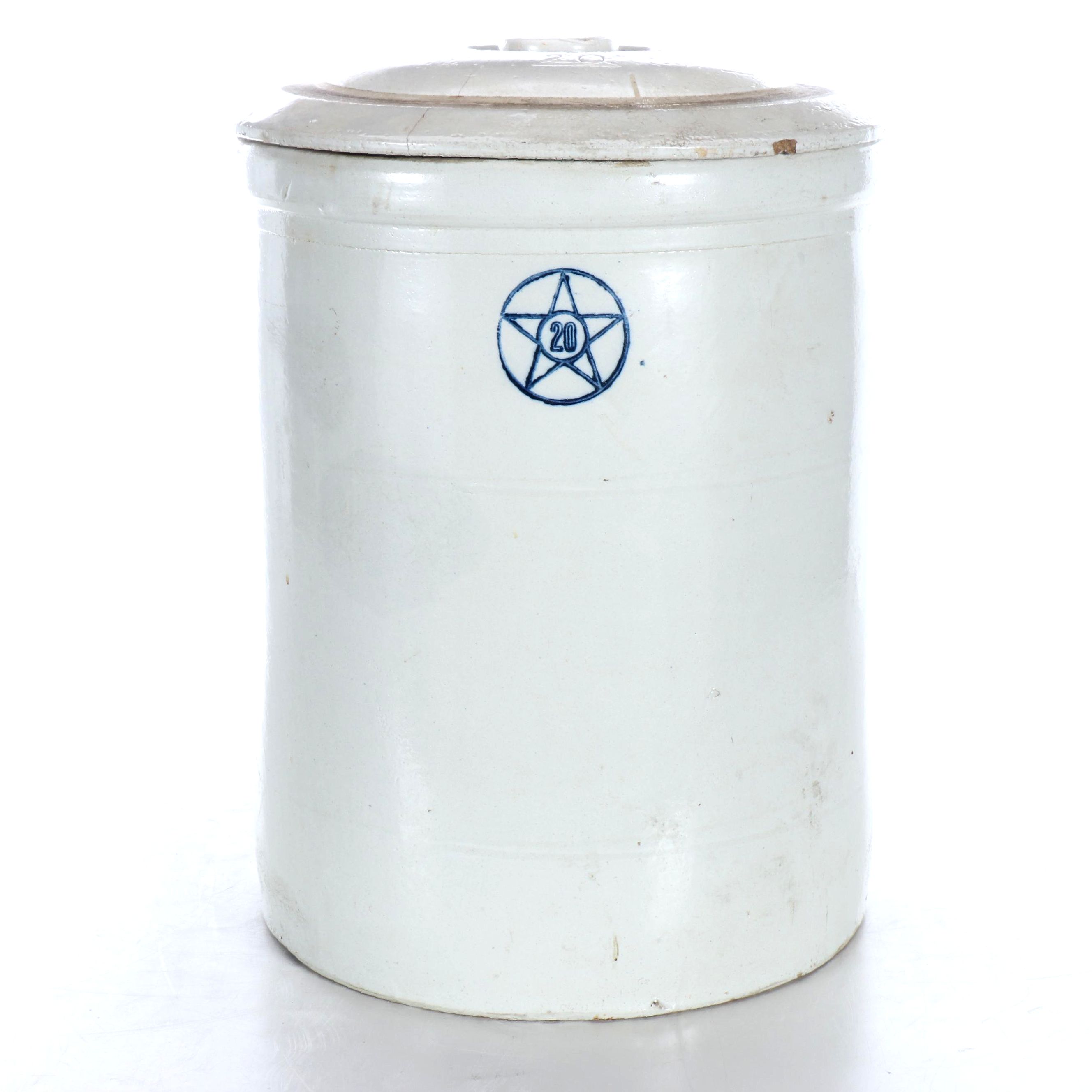 Large Star Stoneware Crock
