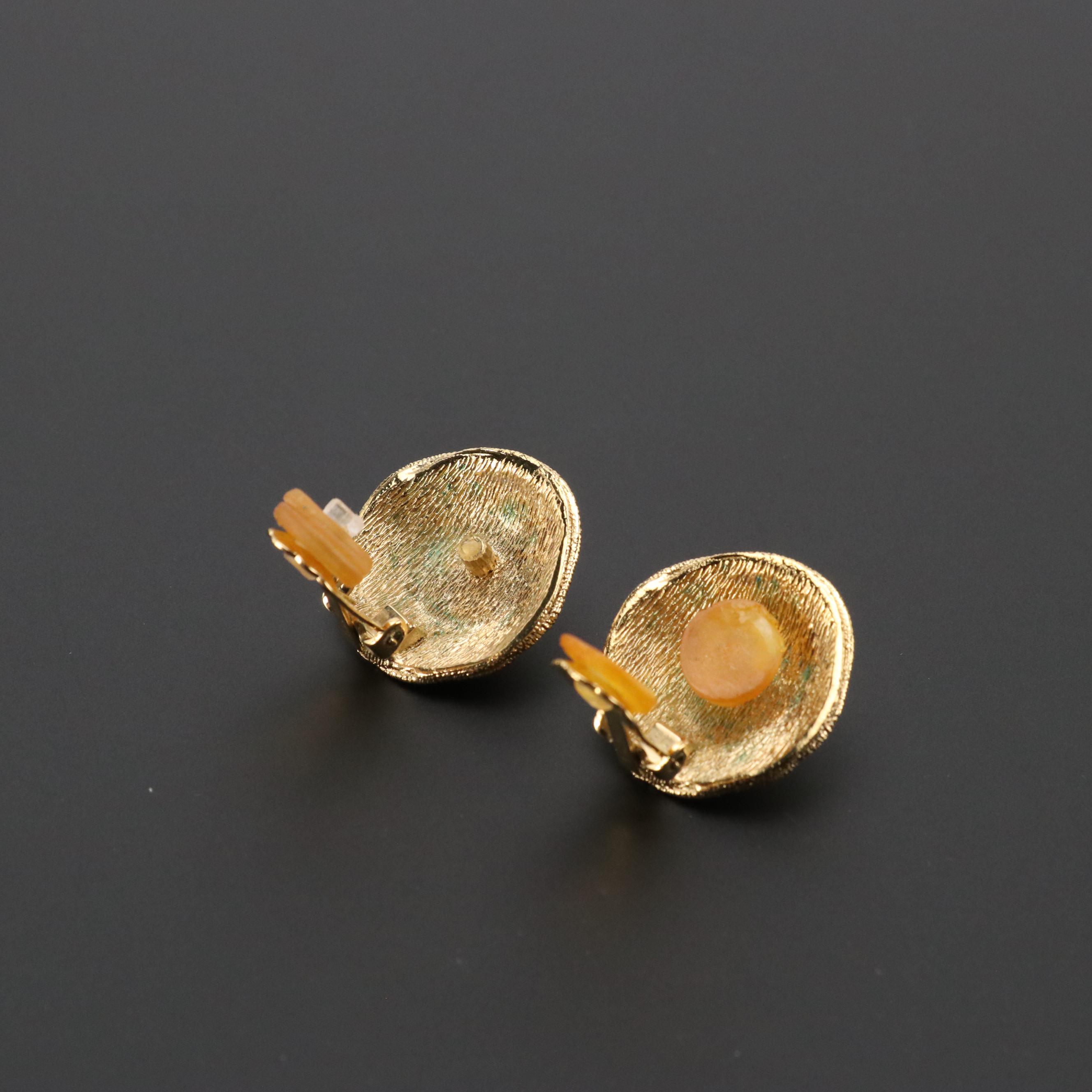 Christian Dior Imitation Pearl Button Clip Earrings